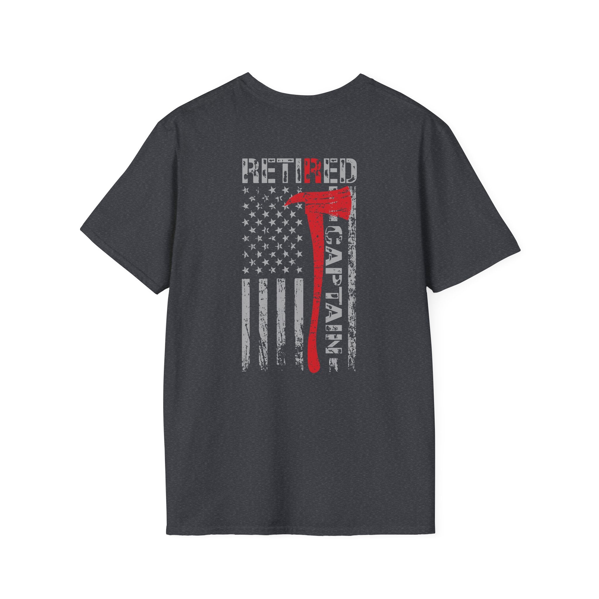 Retired Captain US Flag - Unisex Softstyle T-Shirt