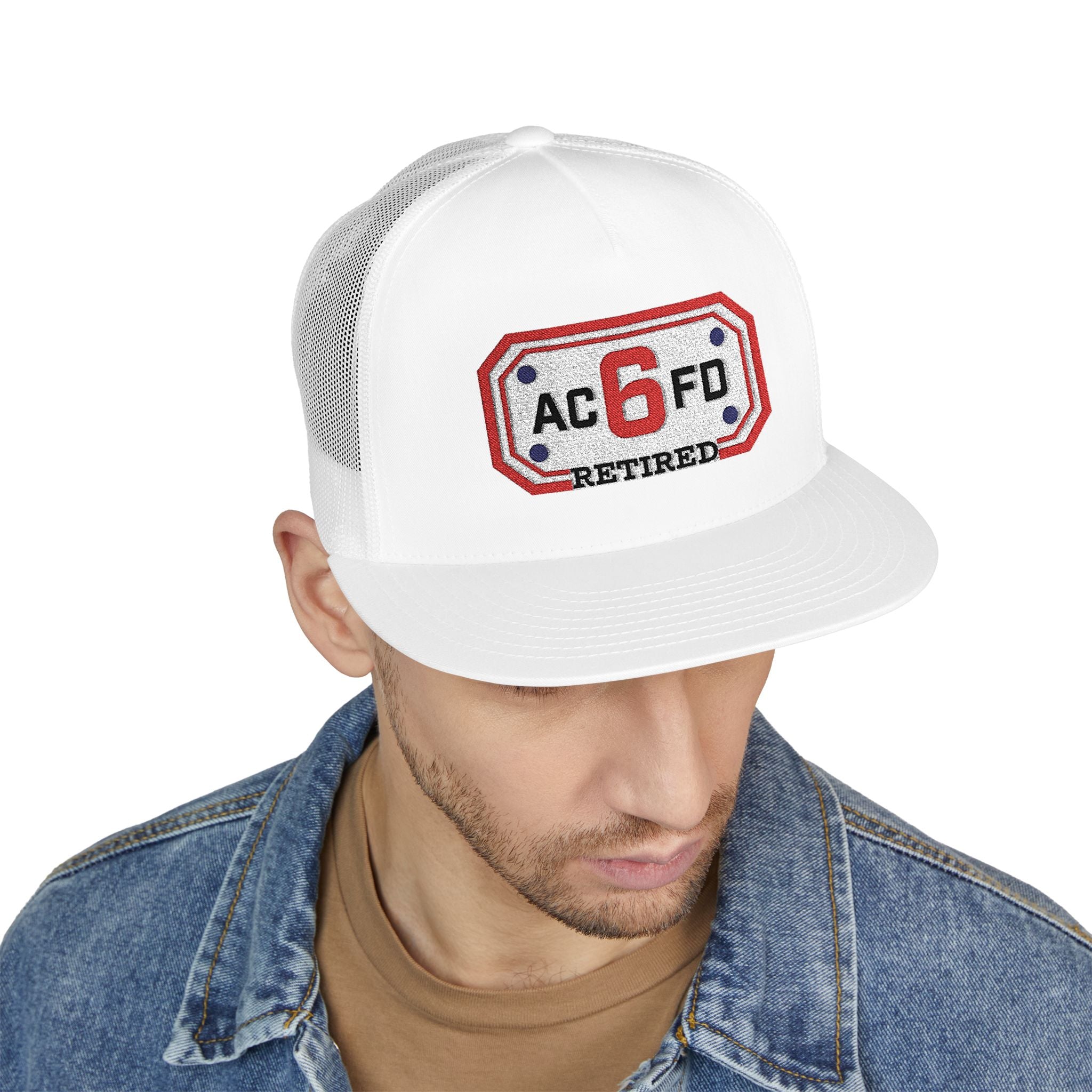Retired Arlington Engine 6 - 5 Panel Trucker Cap (Embroidery)