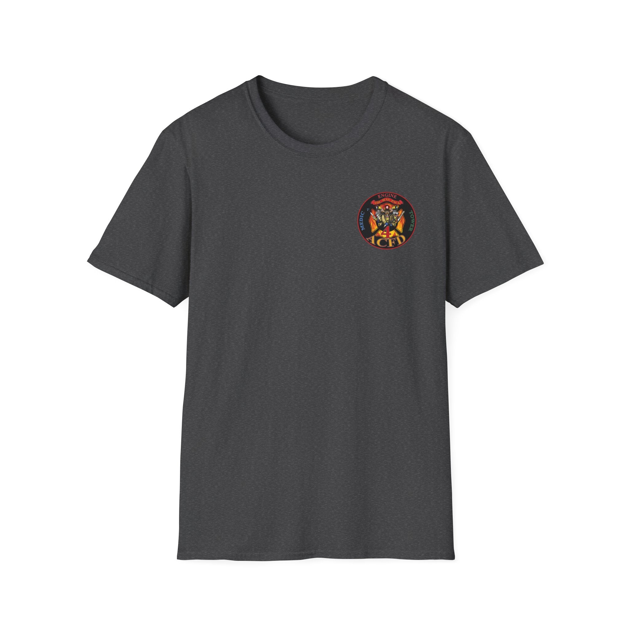 Station 4 RatPack front / acfd clover back - Gildan Soft Cotton Softstyle T-Shirt