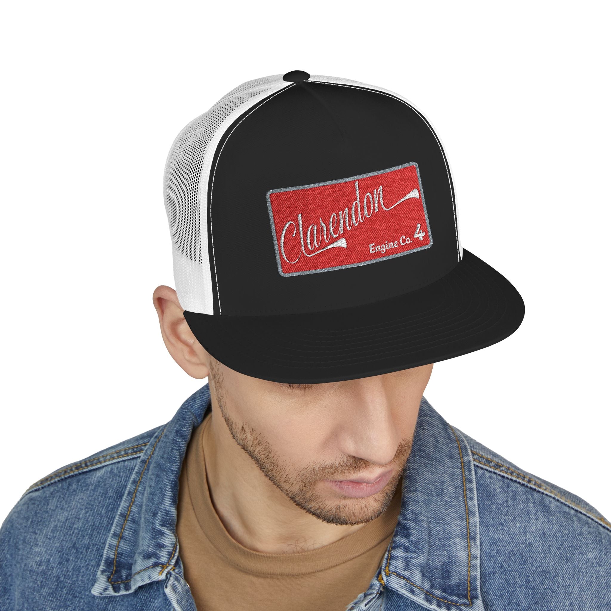 Arlington Clarendon Engine 4 (requested different style hat) - 5 Panel Trucker Cap (Embroidery)