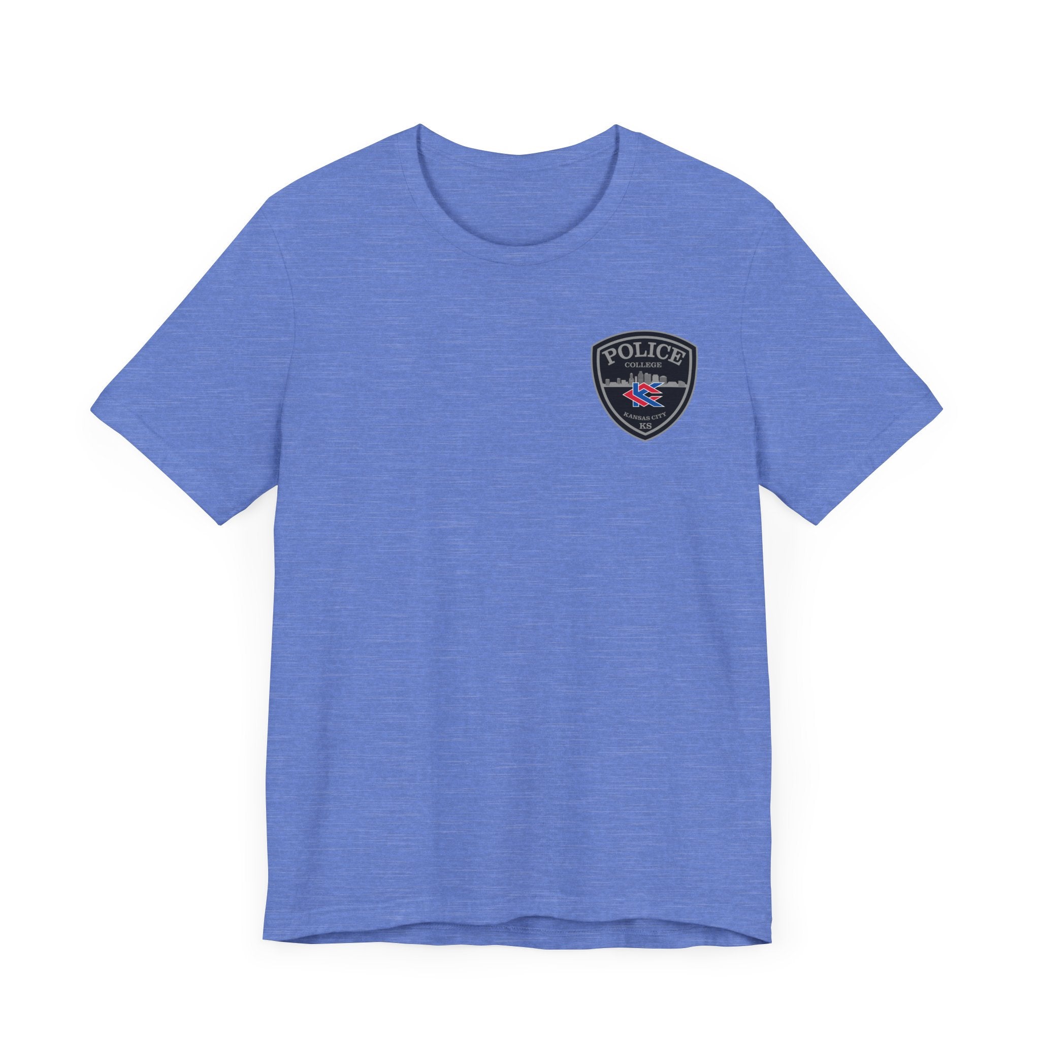 KCKCC Police Patch Black & White Grey Back - Unisex Jersey Short Sleeve Tee
