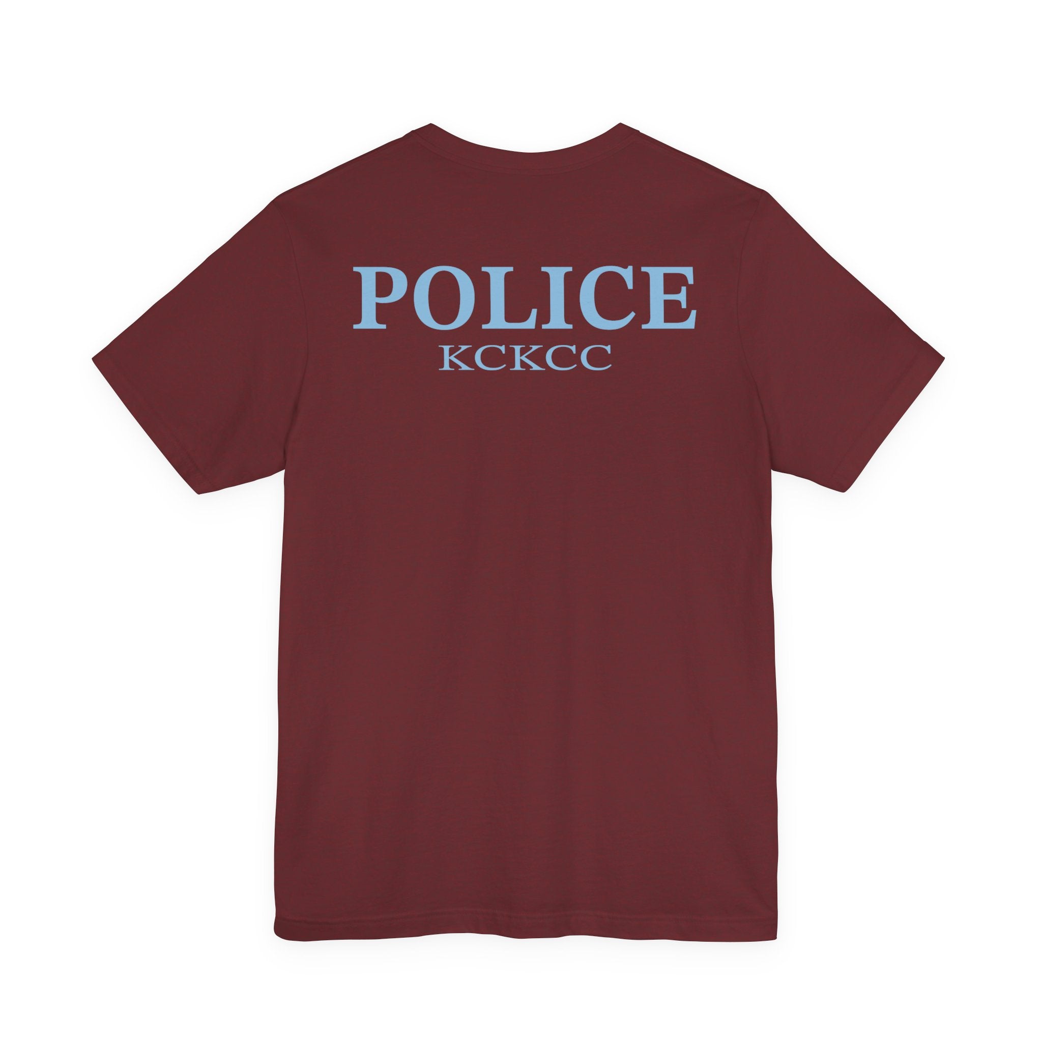 KCKCC Police Patch Color Blue Back - Unisex Jersey Short Sleeve Tee