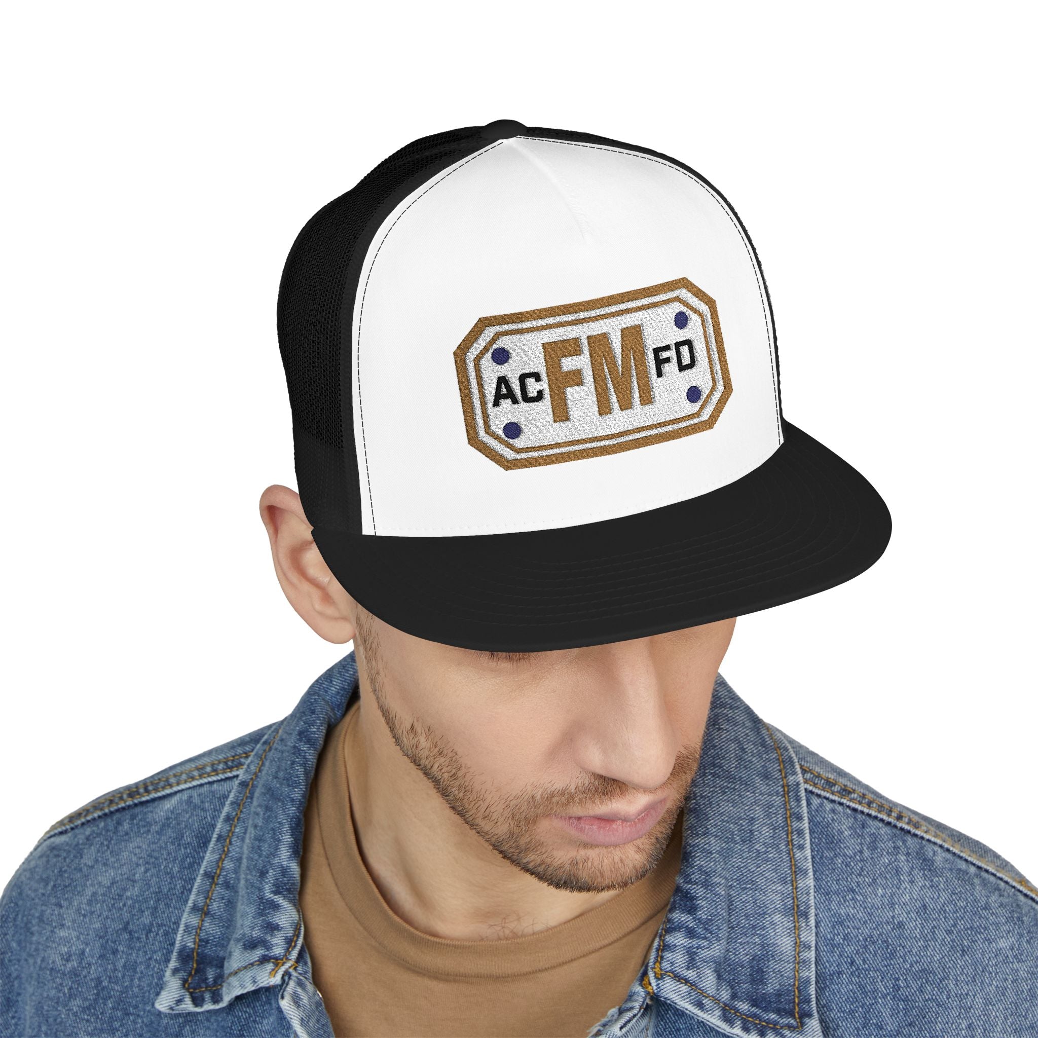 Arlington Fire Marshal Gold - 5 Panel Trucker Cap (Embroidery)