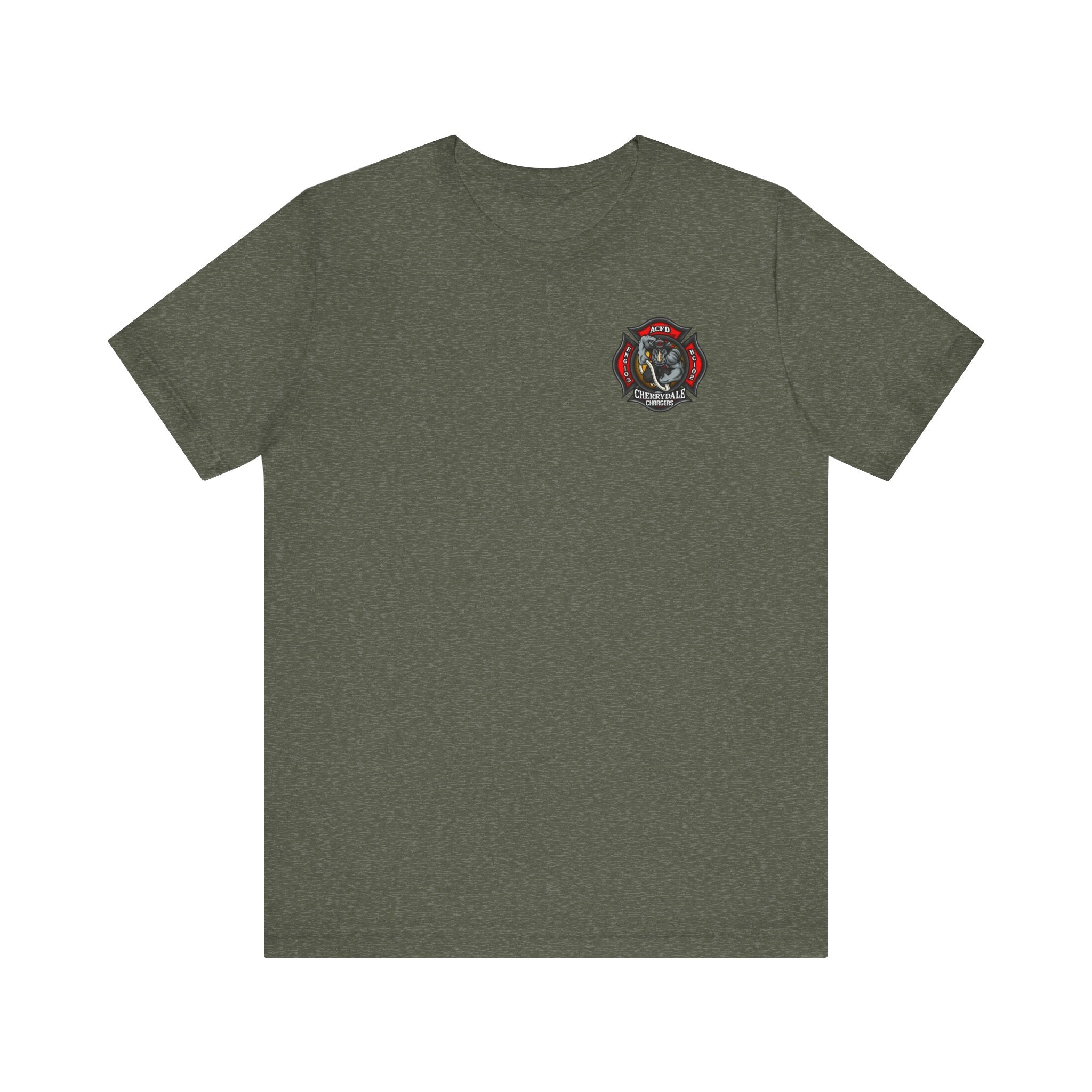 Station 3 Rhino Logo Firefighter Back - Bella+Canvas Soft Unisex Tee-