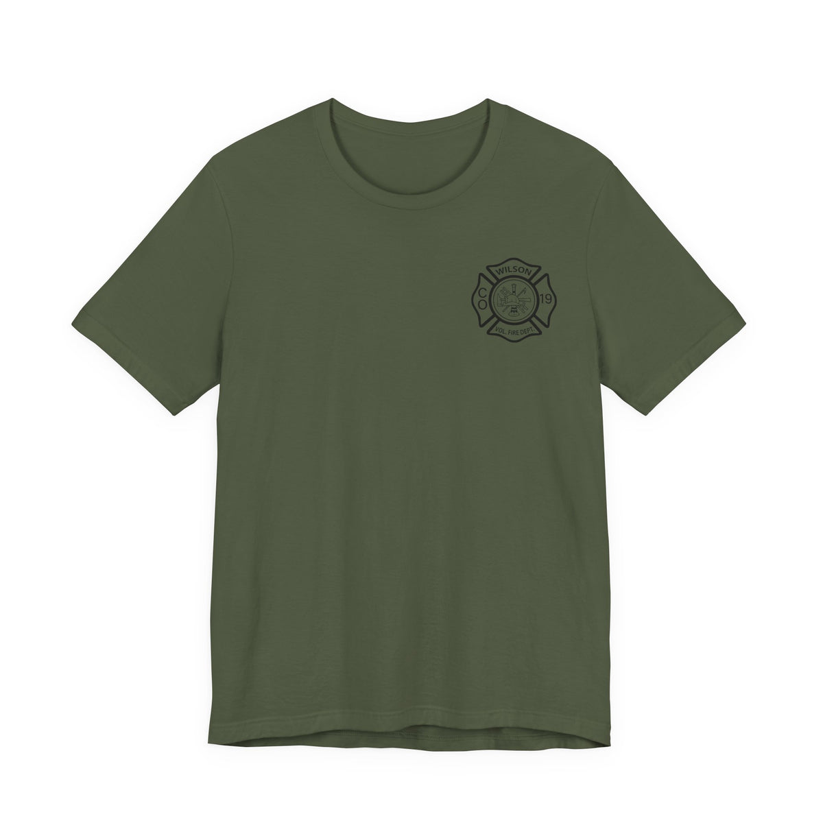 WVFC FD logo black USA flag back  - Unisex Jersey Short Sleeve Tee
