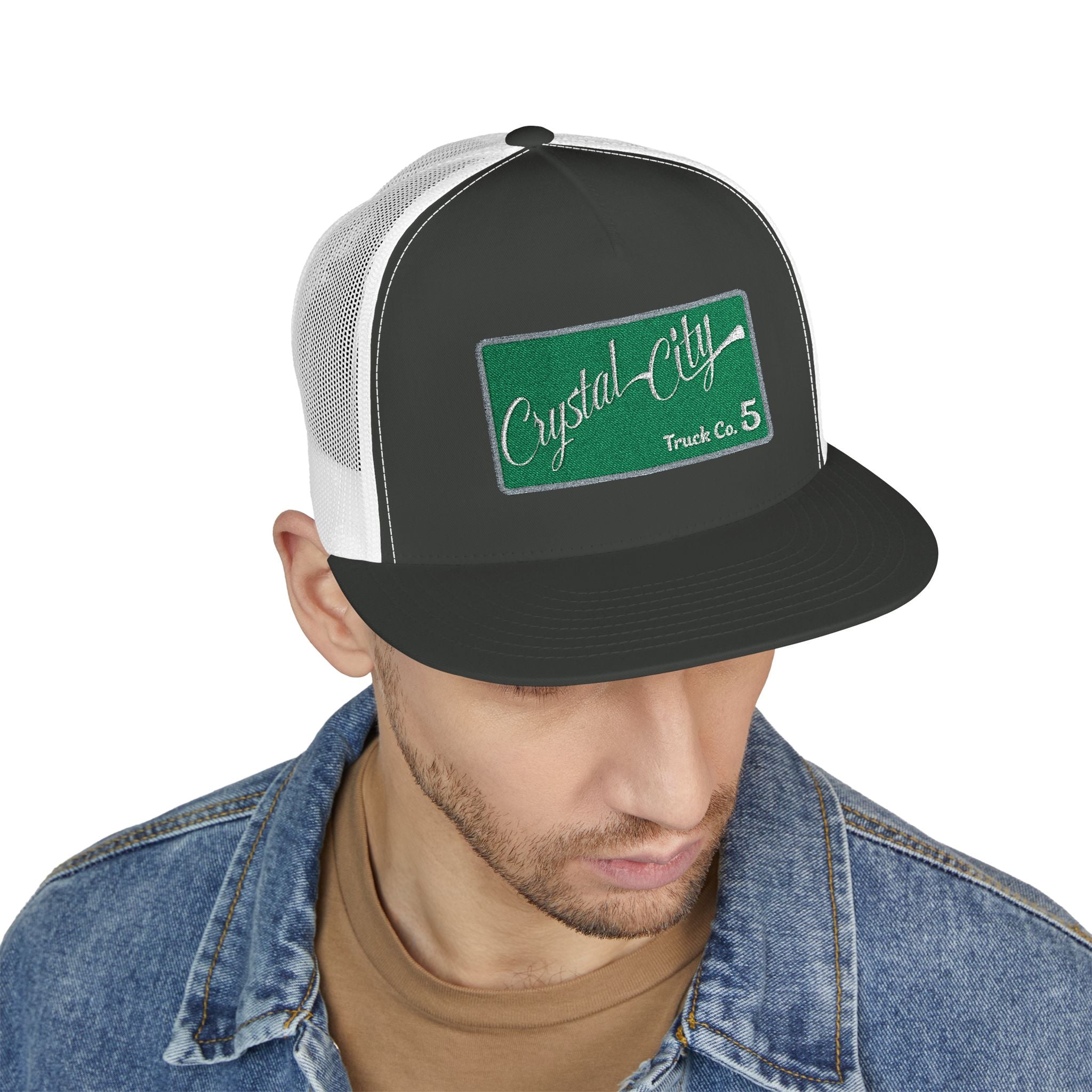 Arlington Crystal City Truck 5 (requested different style hat) - 5 Panel Trucker Cap (Embroidery)