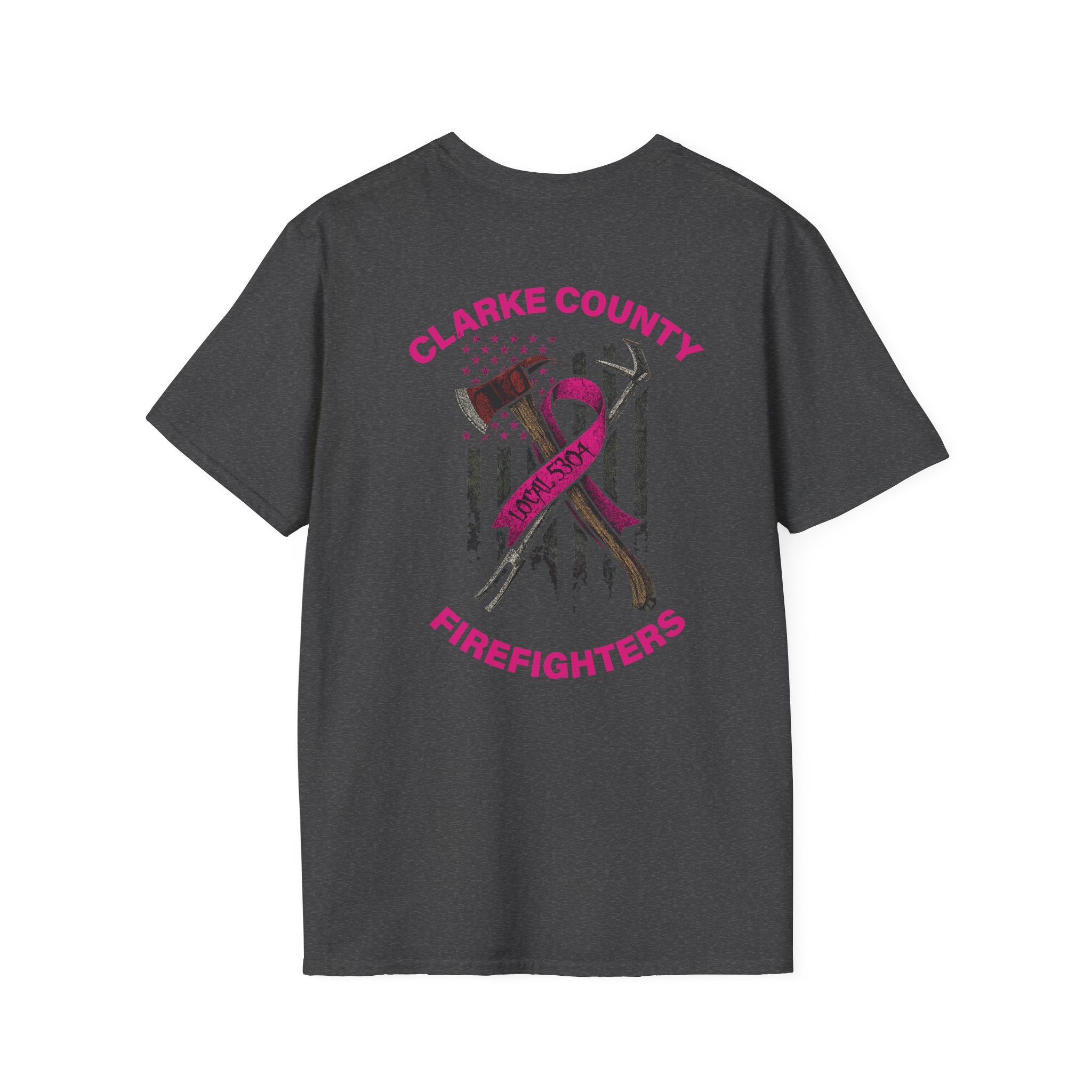 Clarke County Fire Breast Cancer (Portion of Proceeds go to Local 5304) - Gildan Soft Cotton Softstyle T-Shirt