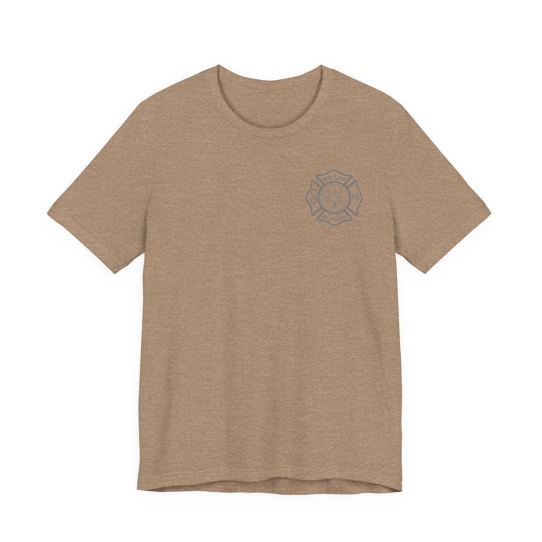 WVFC FD Logo gray Red back Gray - Unisex Jersey Short Sleeve Tee