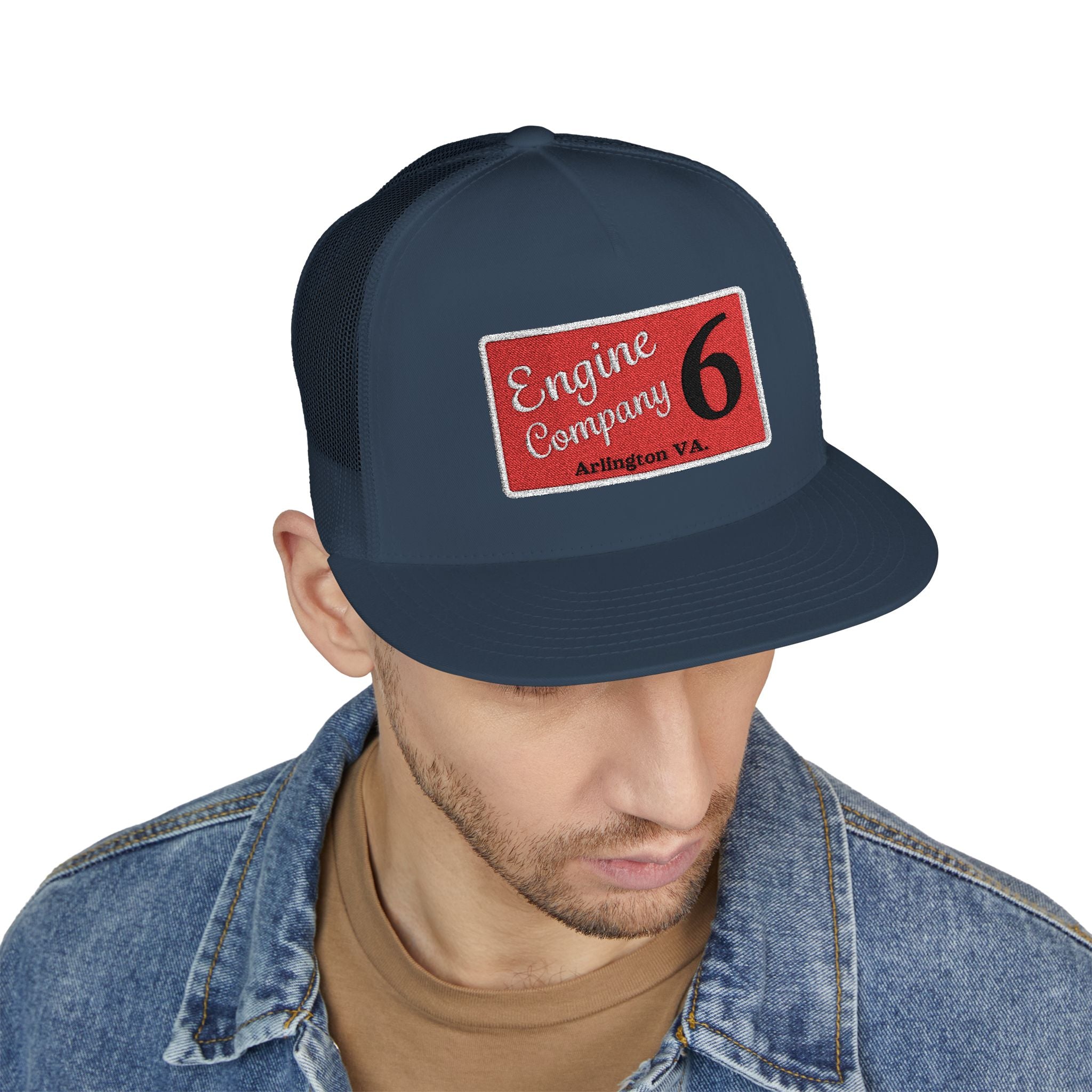 Arlington Engine Company 6 - 5 Panel Trucker Cap (Embroidery)
