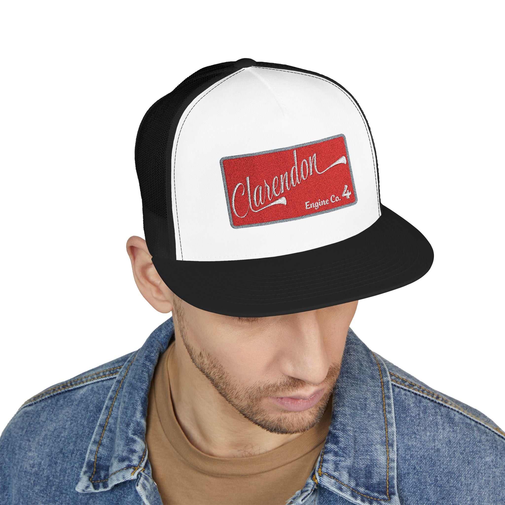 Arlington Clarendon Engine 4 (requested different style hat) - 5 Panel Trucker Cap (Embroidery)