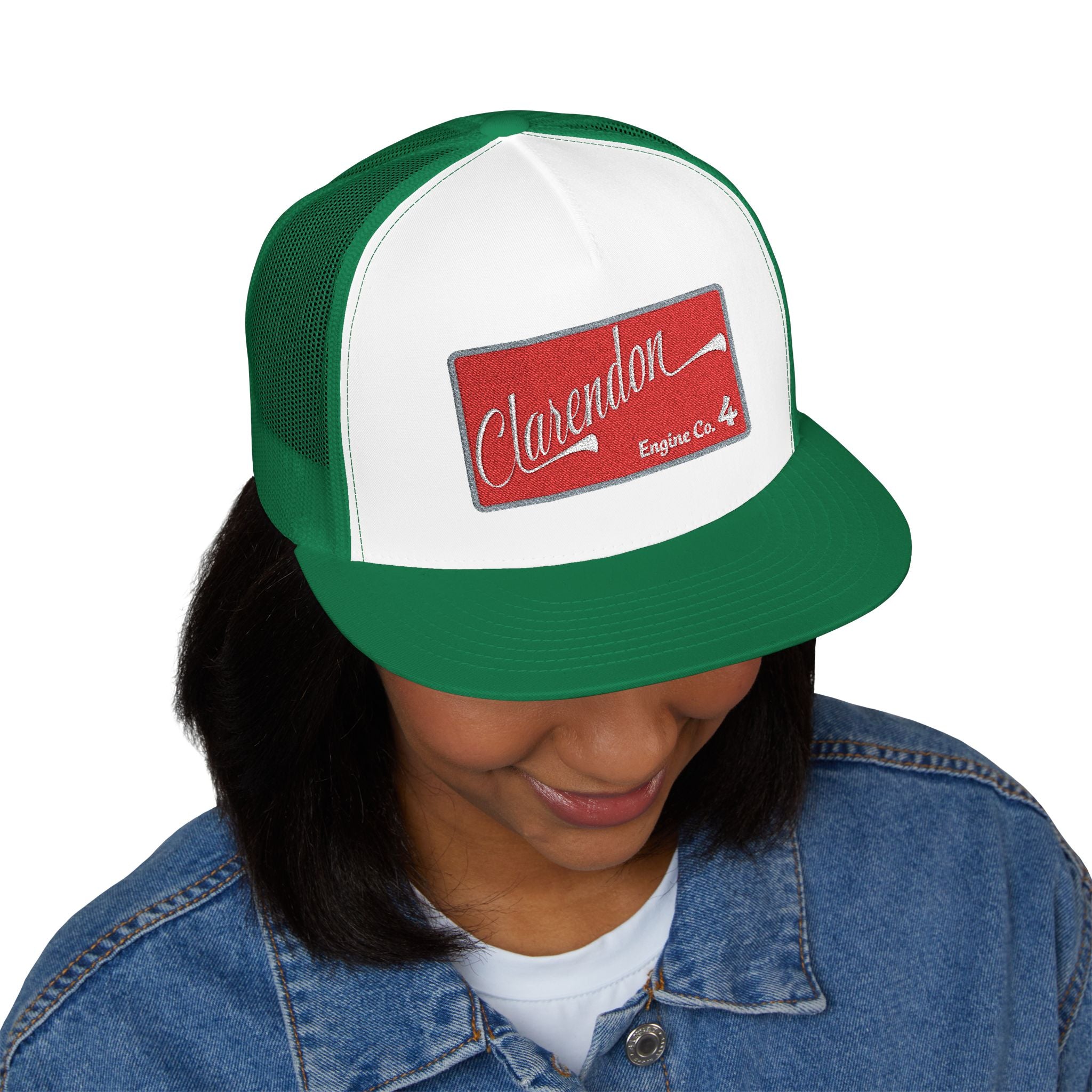 Arlington Clarendon Engine 4 (requested different style hat) - 5 Panel Trucker Cap (Embroidery)