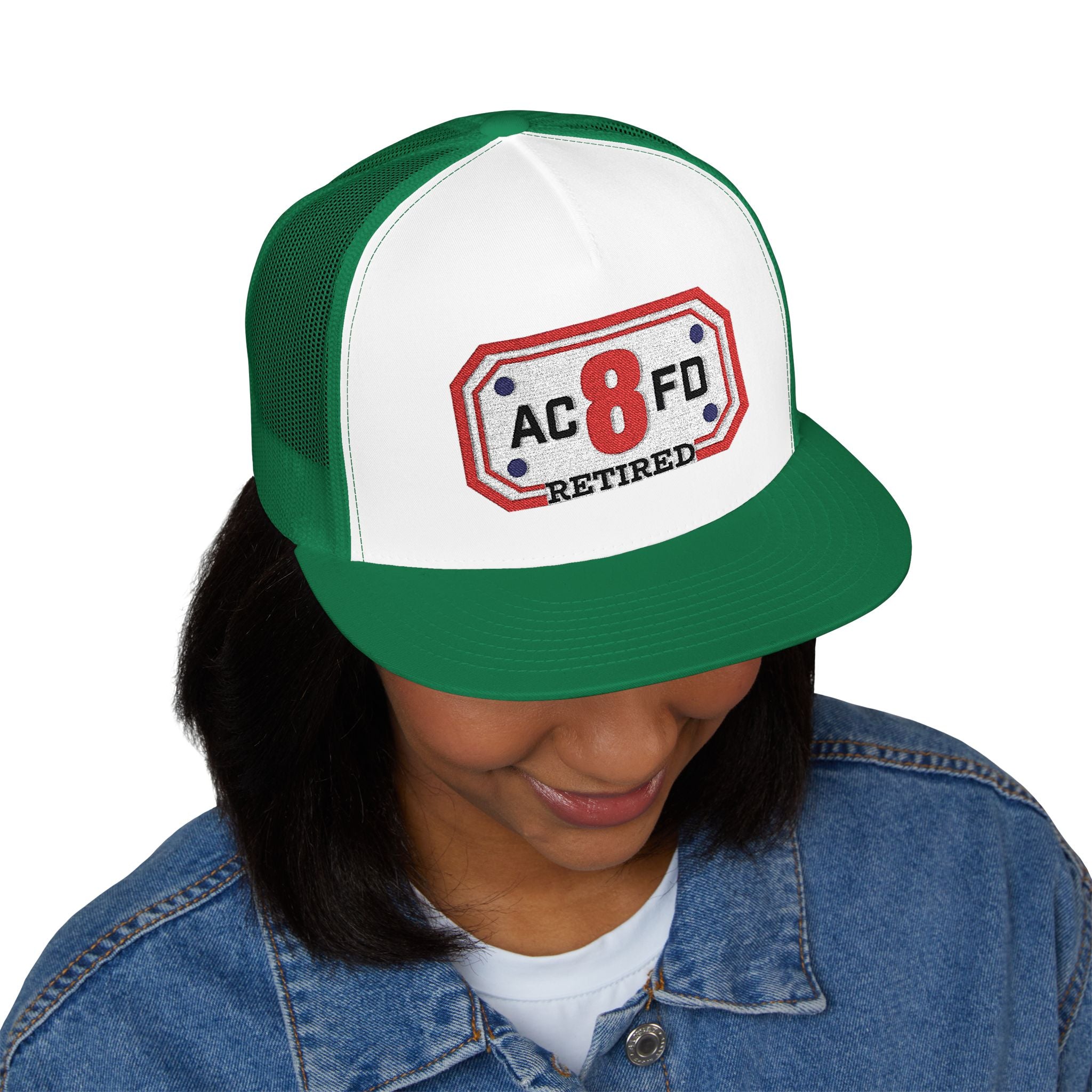 Retired Arlington Engine 8 - 5 Panel Trucker Cap (Embroidery)