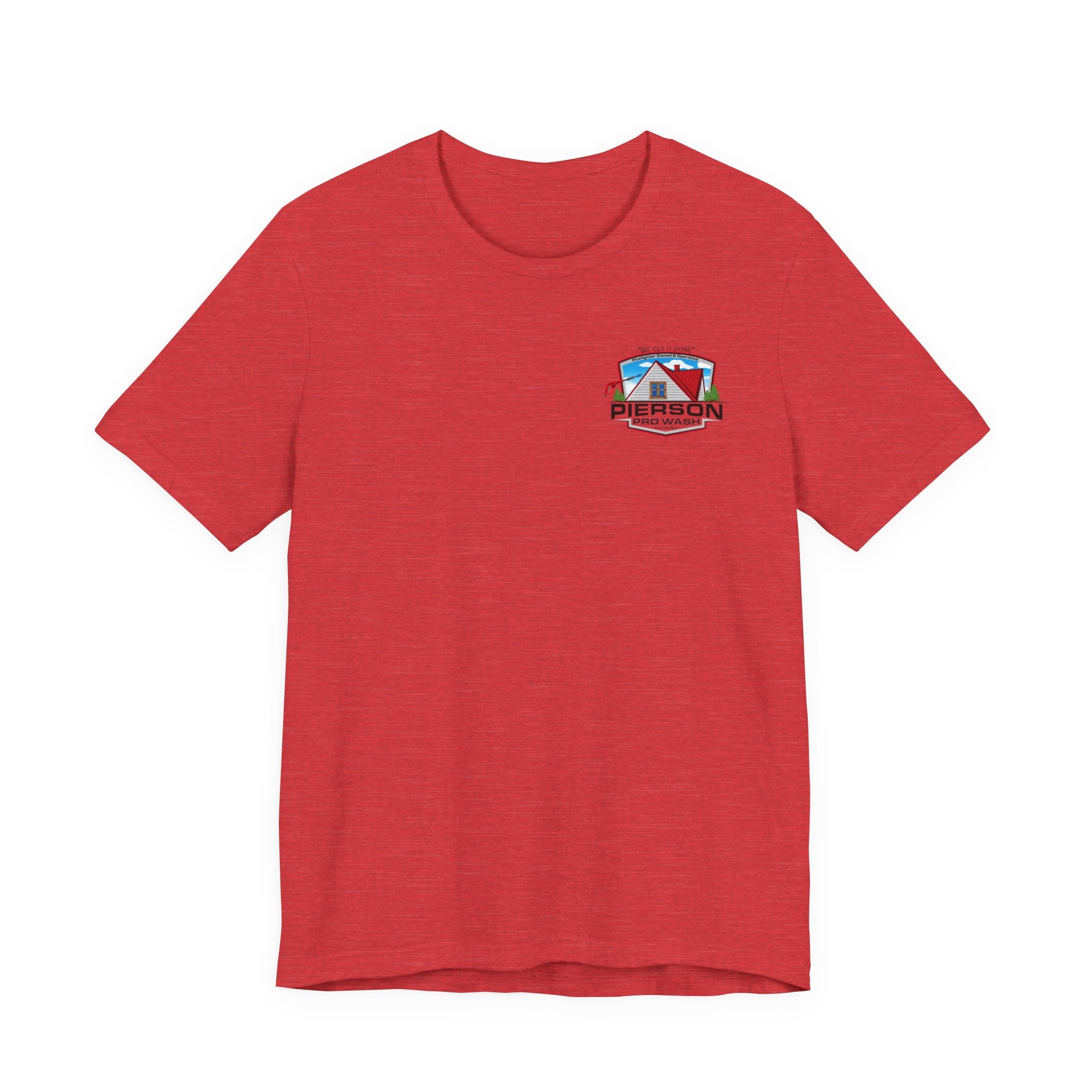 Pierson Pro Wash White Shirt Logo - Bella+Canvas Soft Unisex Tee