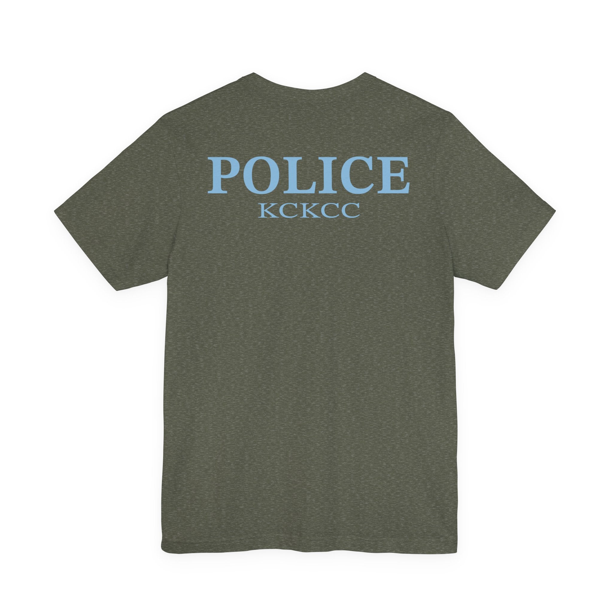 KCKCC Police Patch Color Blue Back - Unisex Jersey Short Sleeve Tee