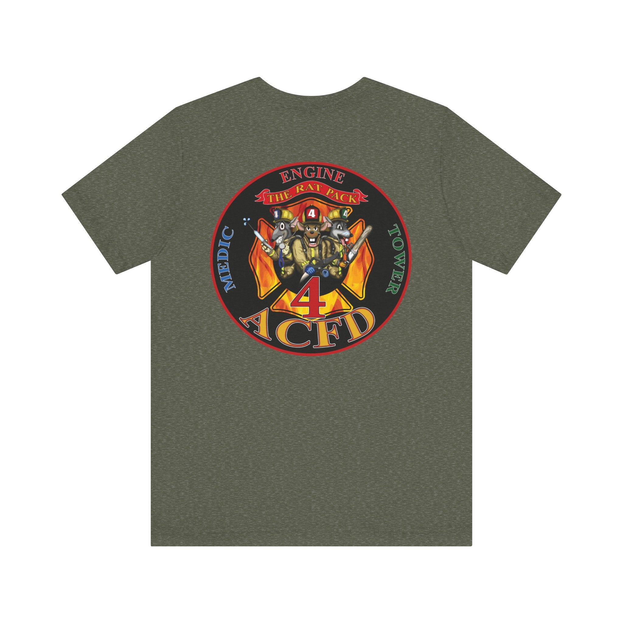 Station 4 RatPack on Back Clover Front - Bella+Canvas Soft Unisex Tee