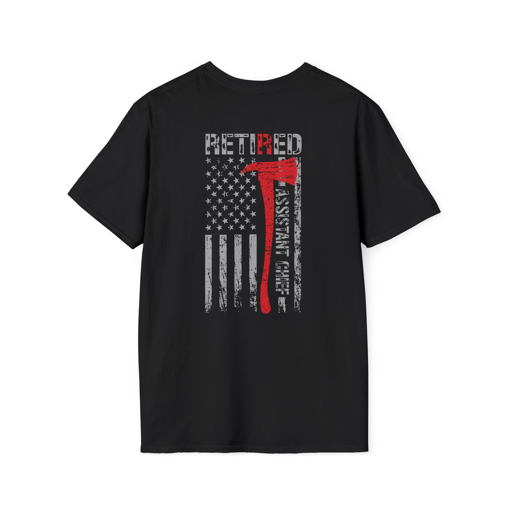 Retired Assistant Chief US Flag - Unisex Softstyle T-Shirt