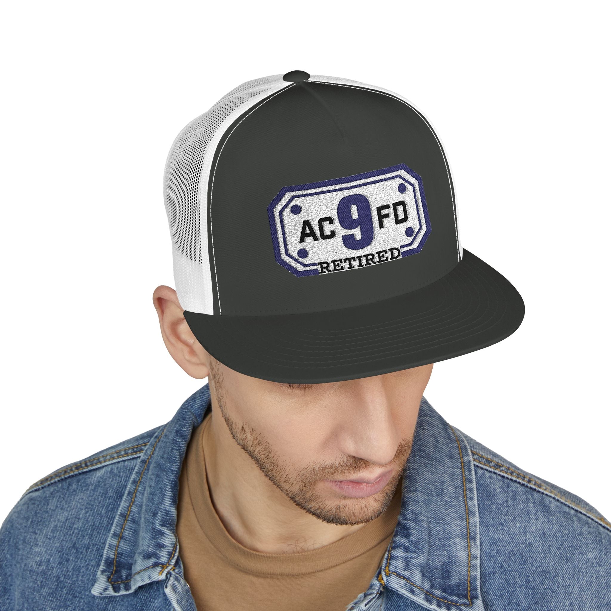 Retired Arlington Rescue 9 - 5 Panel Trucker Cap (Embroidery)