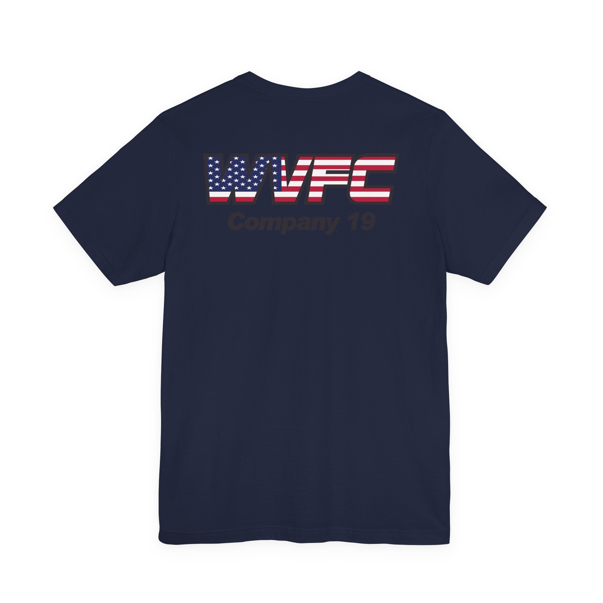 WVFC Goat Logo 2 Version 2 US Flag blk  - Unisex Jersey Short Sleeve Tee