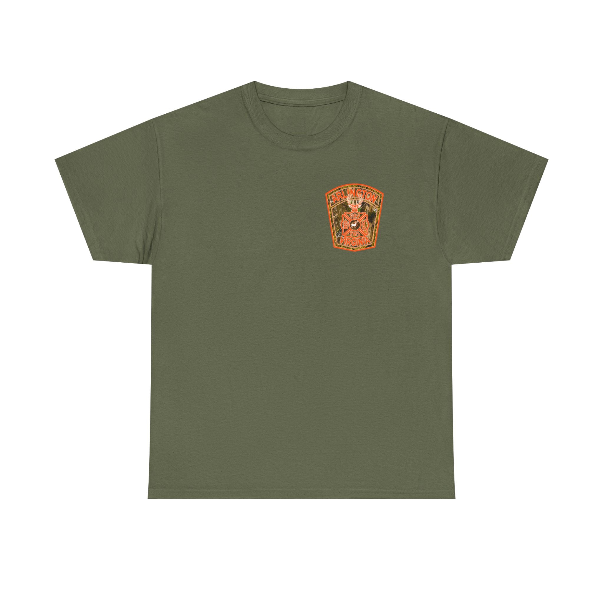 Heavy Cotton Unisex Tee - Arlington Camo Deer Hunter
