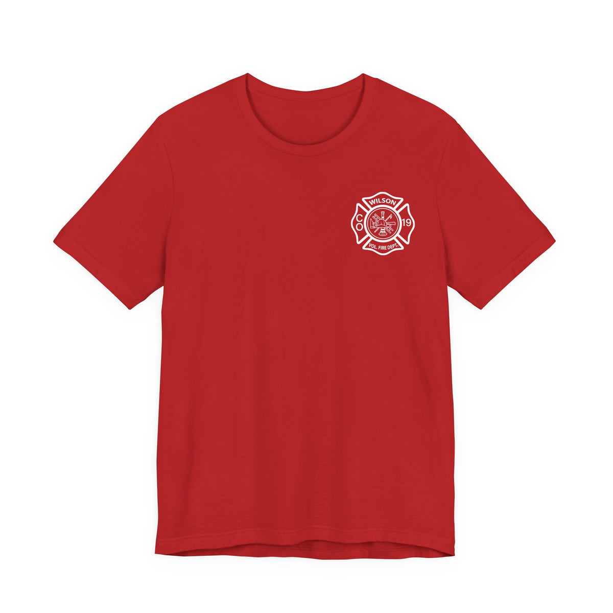 WVFC FD Logo wht Redline Flag wht- Unisex Jersey Short Sleeve Tee
