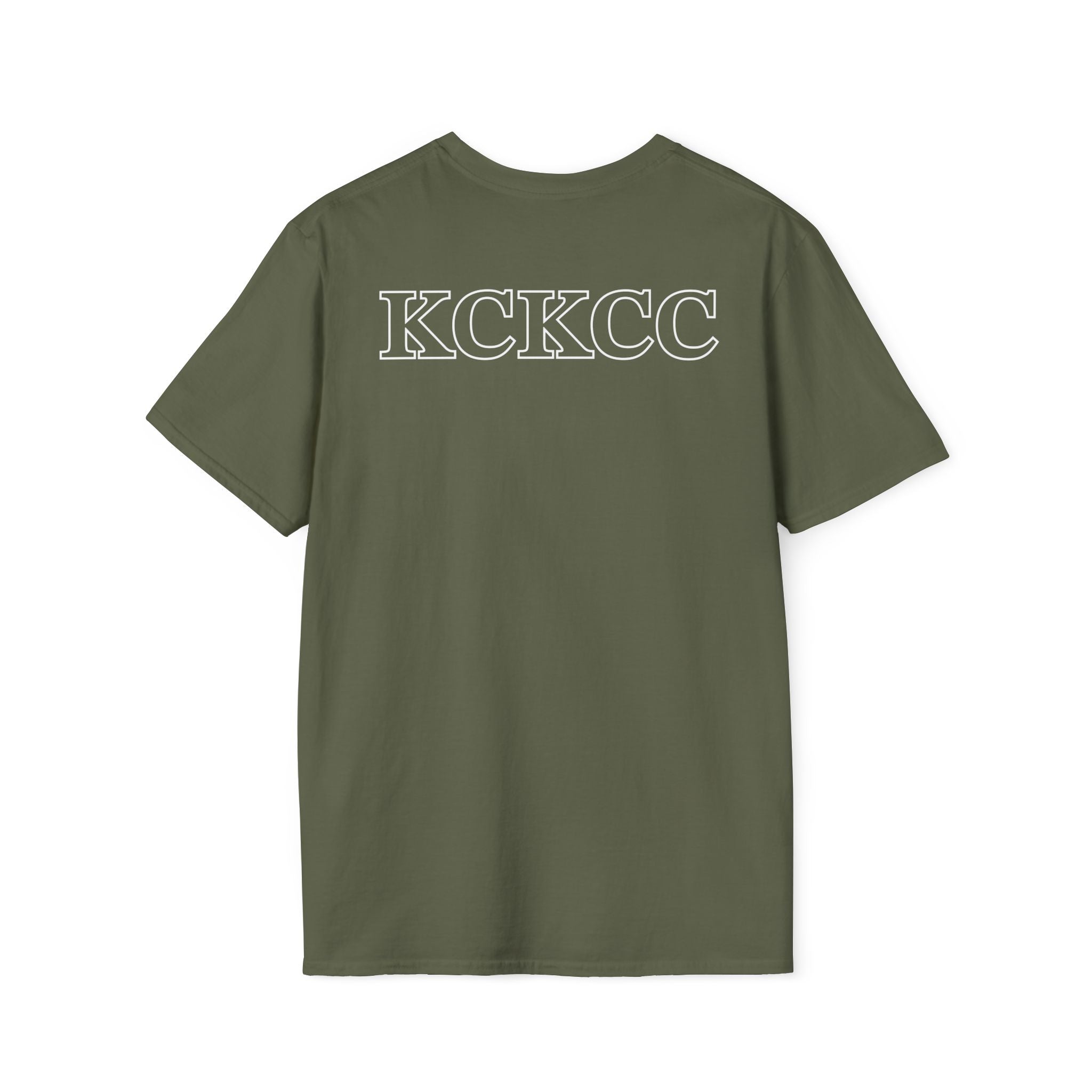 KCKCC Badge White outline - Gildan 64000 Unisex Softstyle T-Shirt