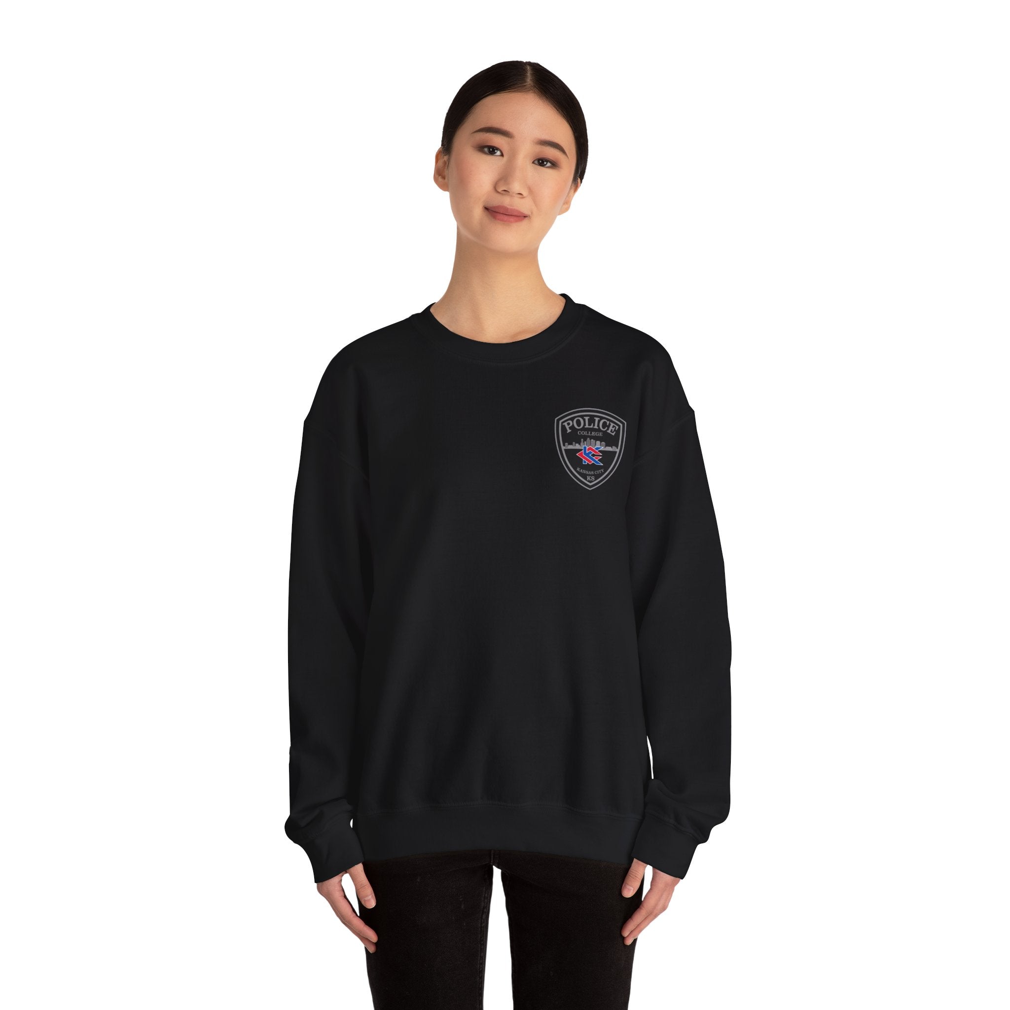 Kansas City College Police Patch Grey - Unisex Heavy Blend™ Crewneck Sweatshirt