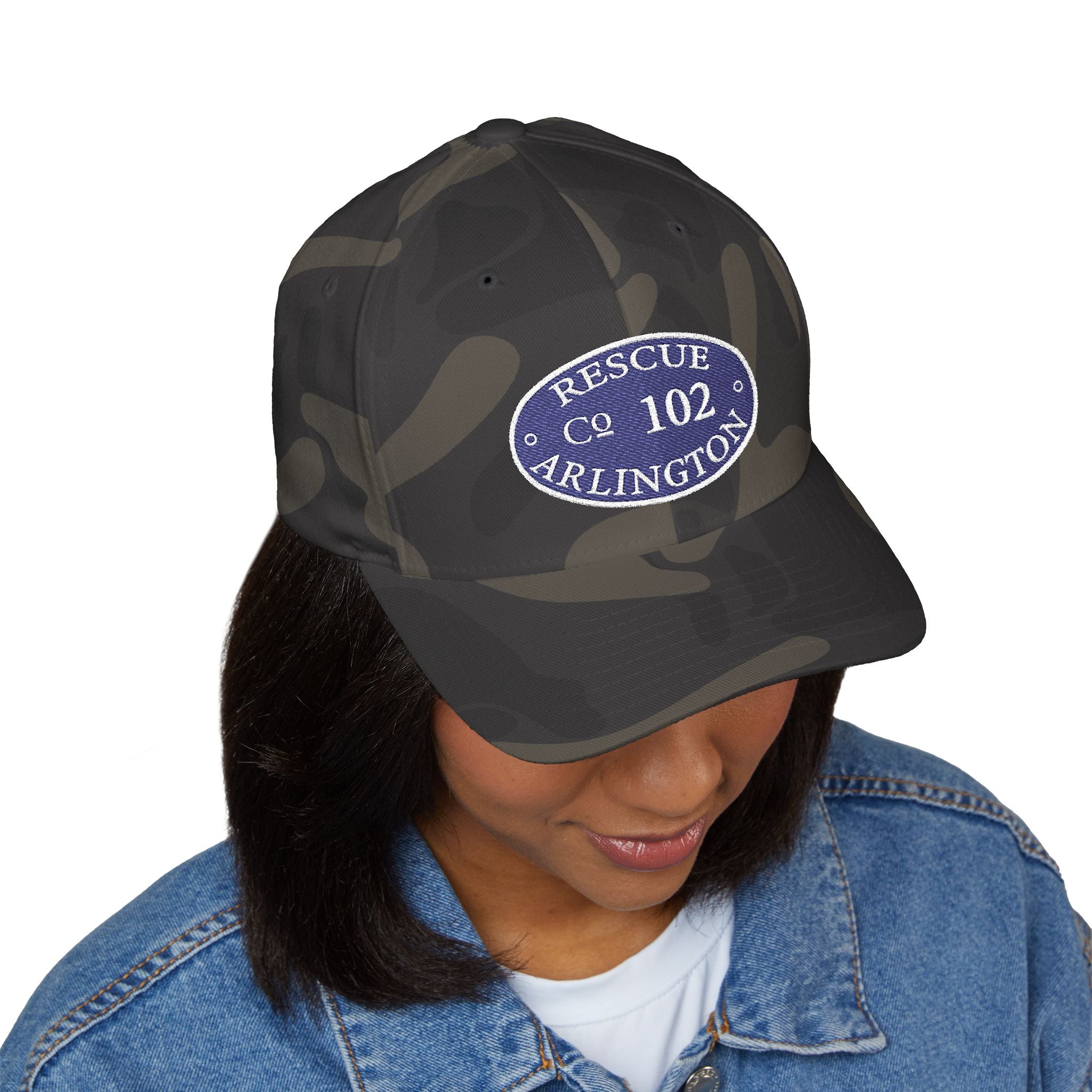 Arlington Rescue 2 Circle Patch - FLEXFIT Closed-Back Structured Cap (Embroidery)