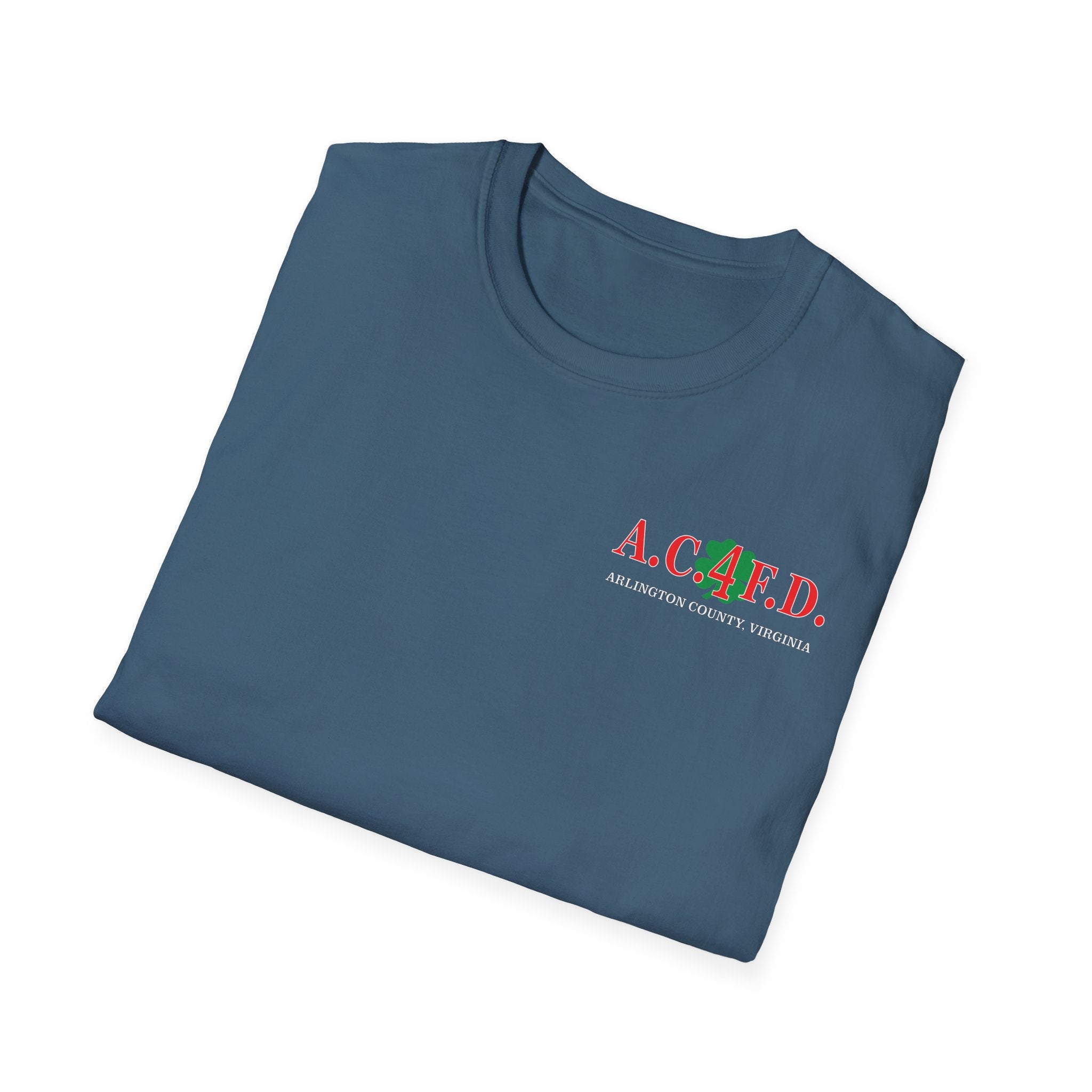 Station 4  acfd clover front/RatPack back - Gildan Soft Cotton Softstyle T-Shirt