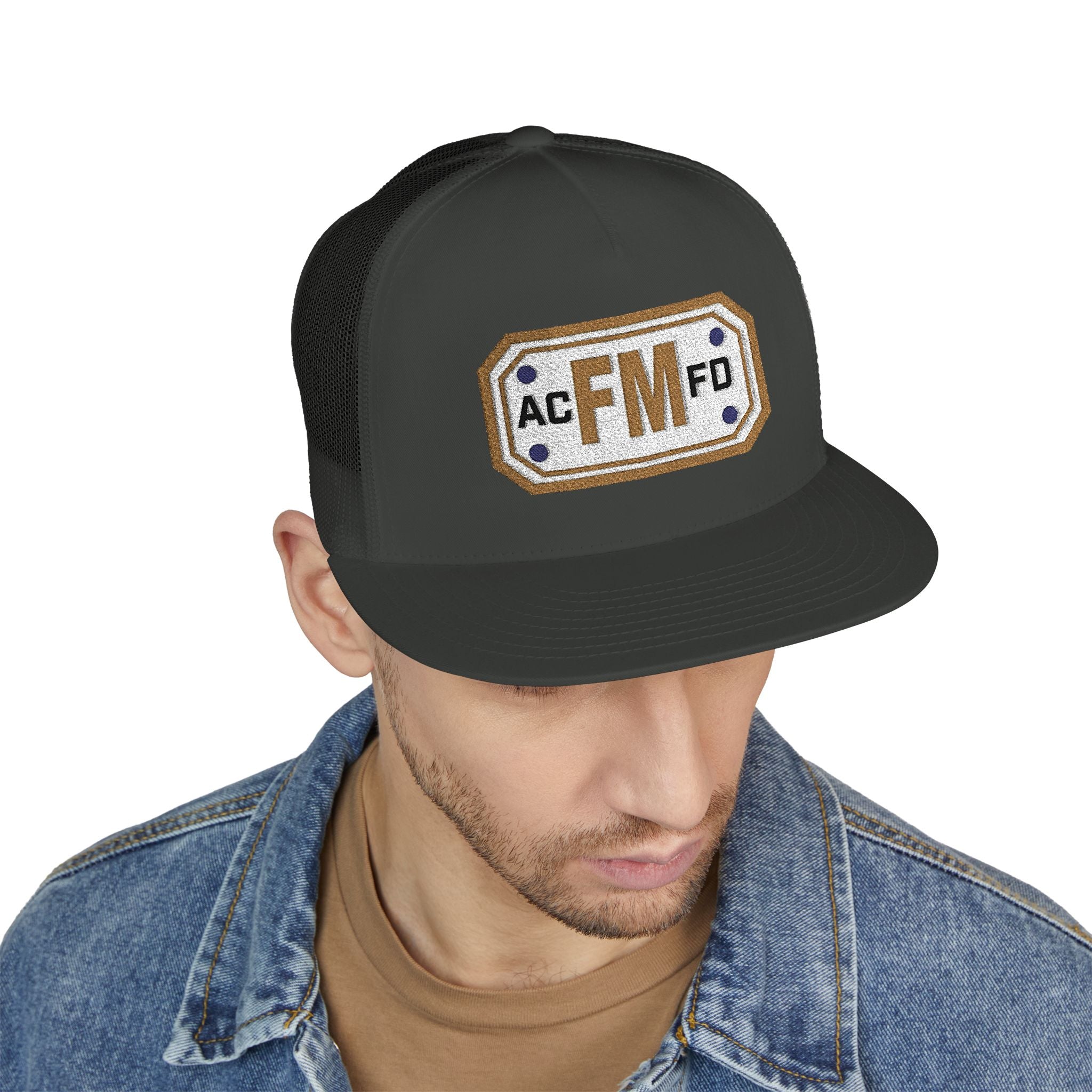 Arlington Fire Marshal Gold - 5 Panel Trucker Cap (Embroidery)