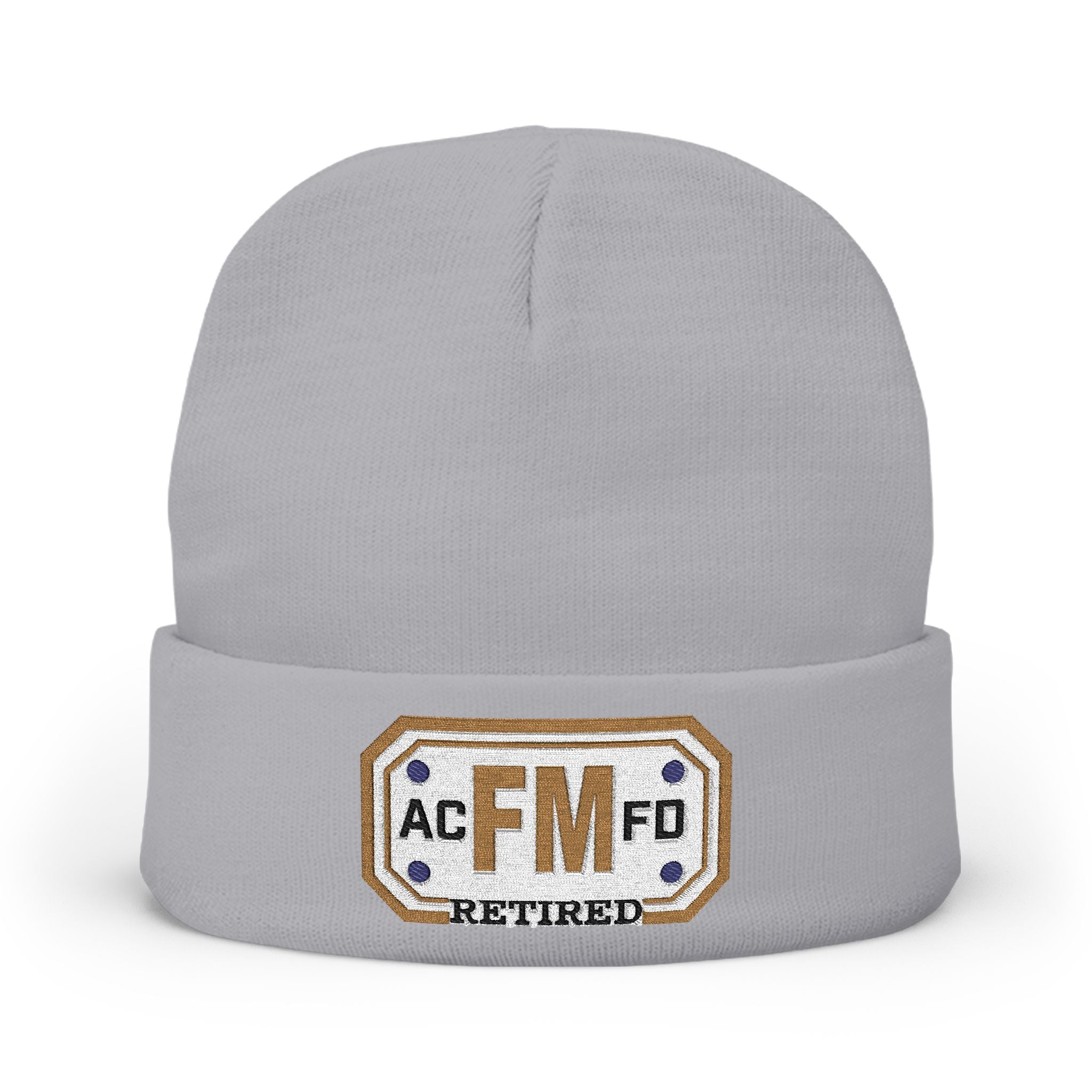 Retired Arlington Fire Marshal Gold - Knit Beanie (Embroidery)