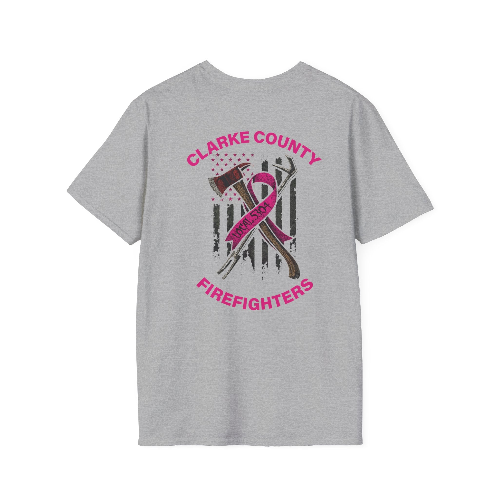 Clarke County Fire Breast Cancer (Portion of Proceeds go to Local 5304) - Gildan Soft Cotton Softstyle T-Shirt