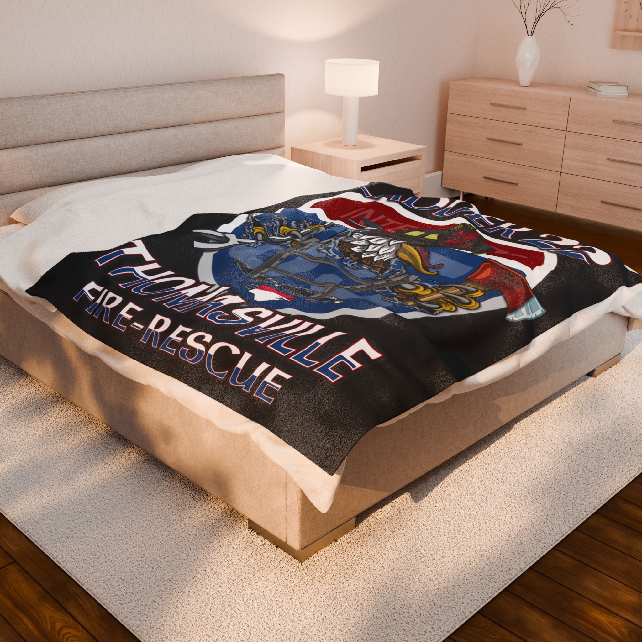 Thomasville NC Fire (version 2) - Velveteen Plush Blanket