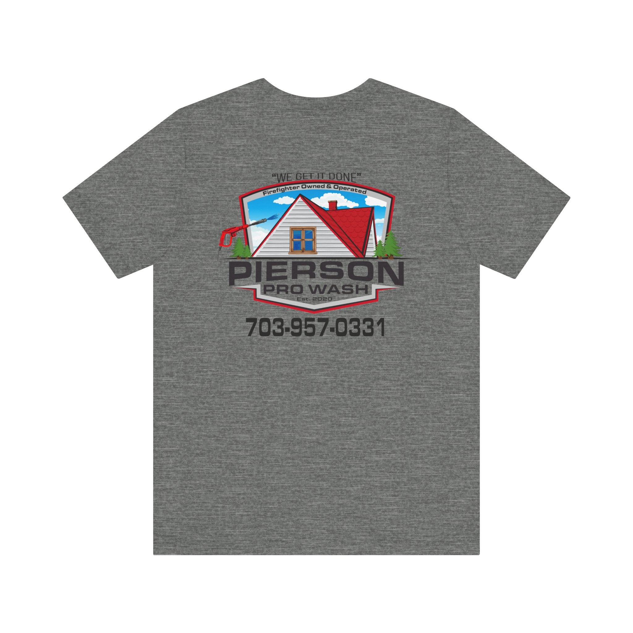 Pierson Pro Wash White Shirt Logo - Bella+Canvas Soft Unisex Tee
