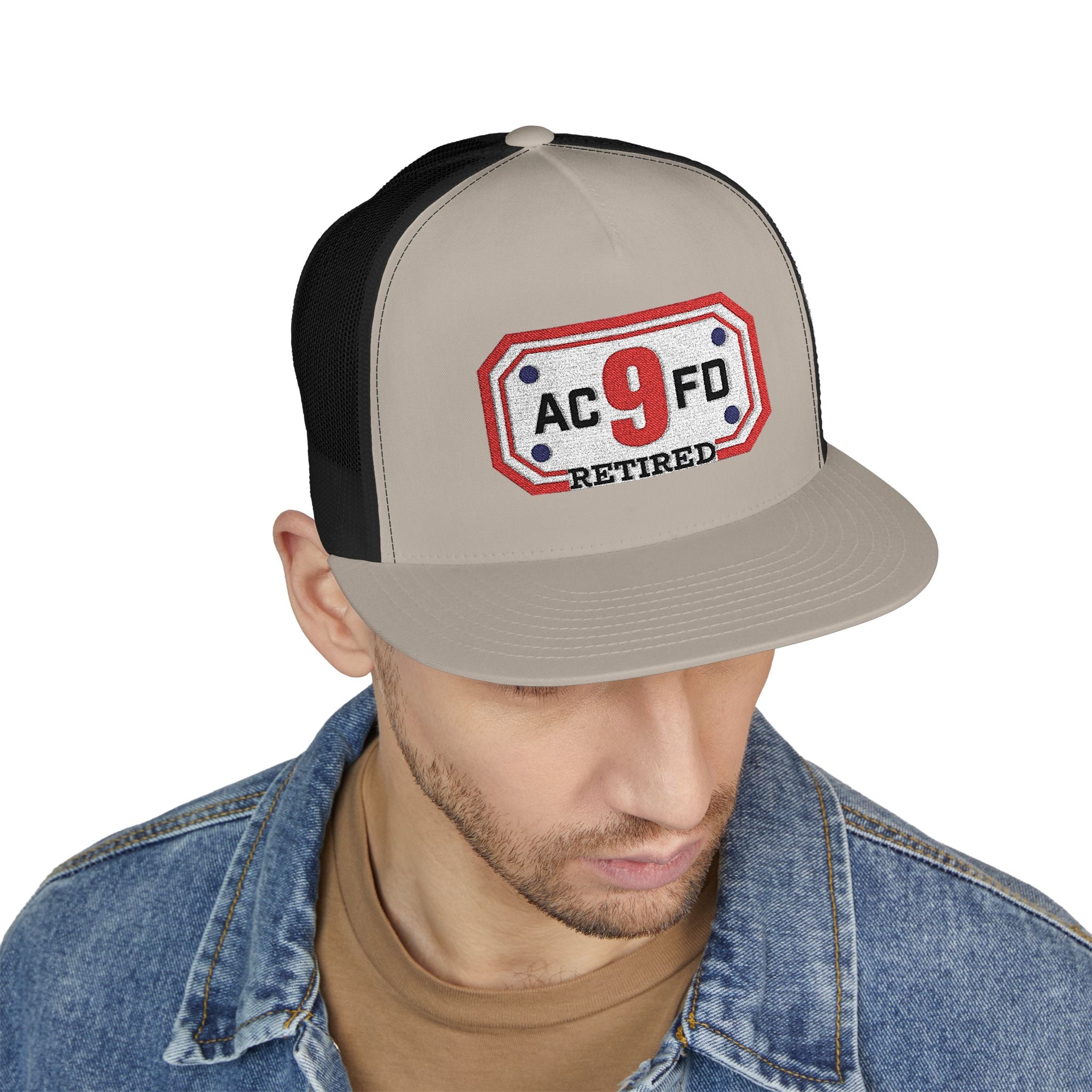 Retired Arlington Engine 9 - 5 Panel Trucker Cap (Embroidery)