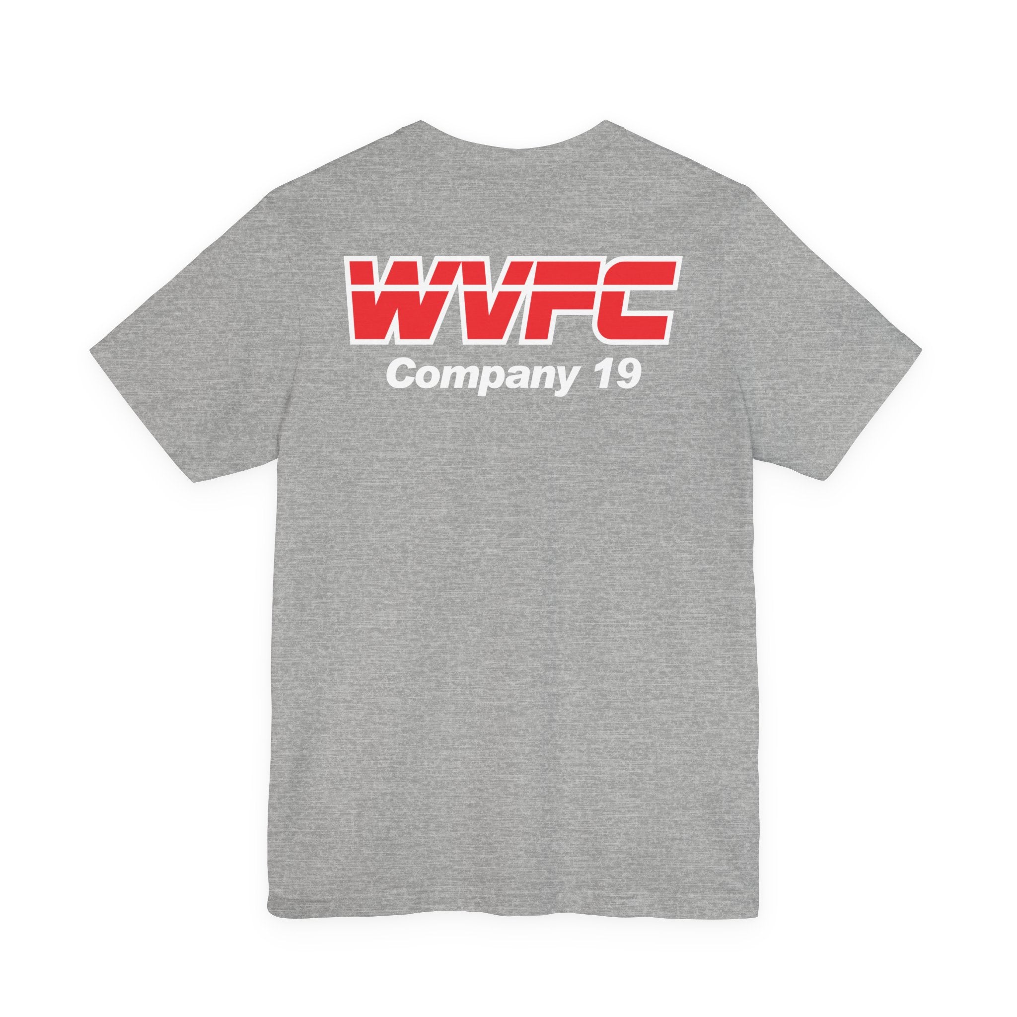WVFC FD Logo wht Red Back wht- Unisex Jersey Short Sleeve Tee