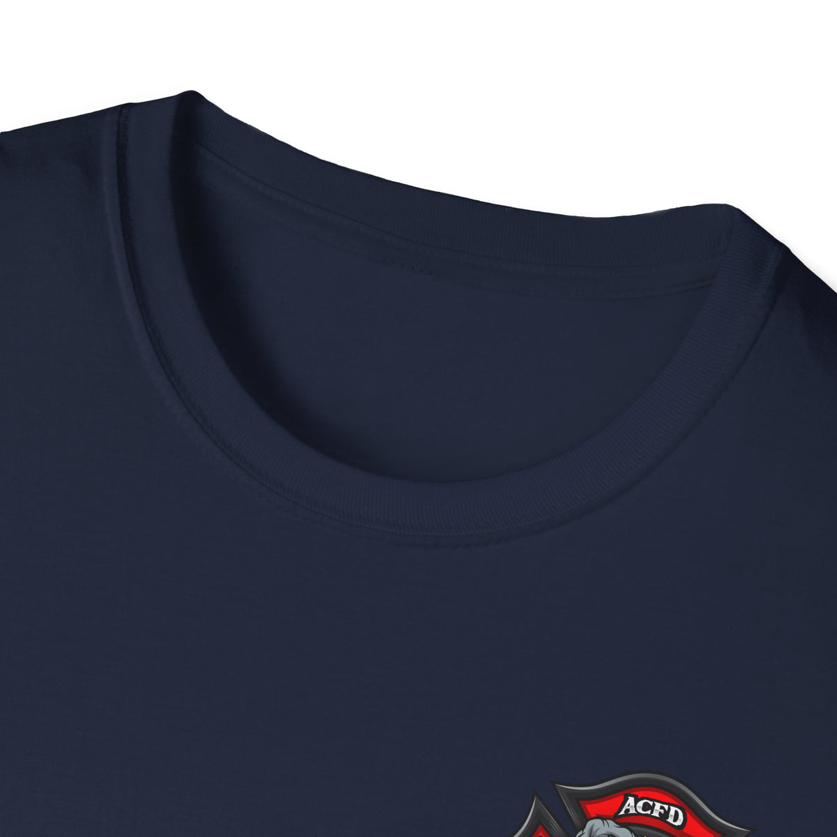 Station 3 Rhino Logo Firefighter Back - Gildan Soft Cotton Softstyle T-Shirt