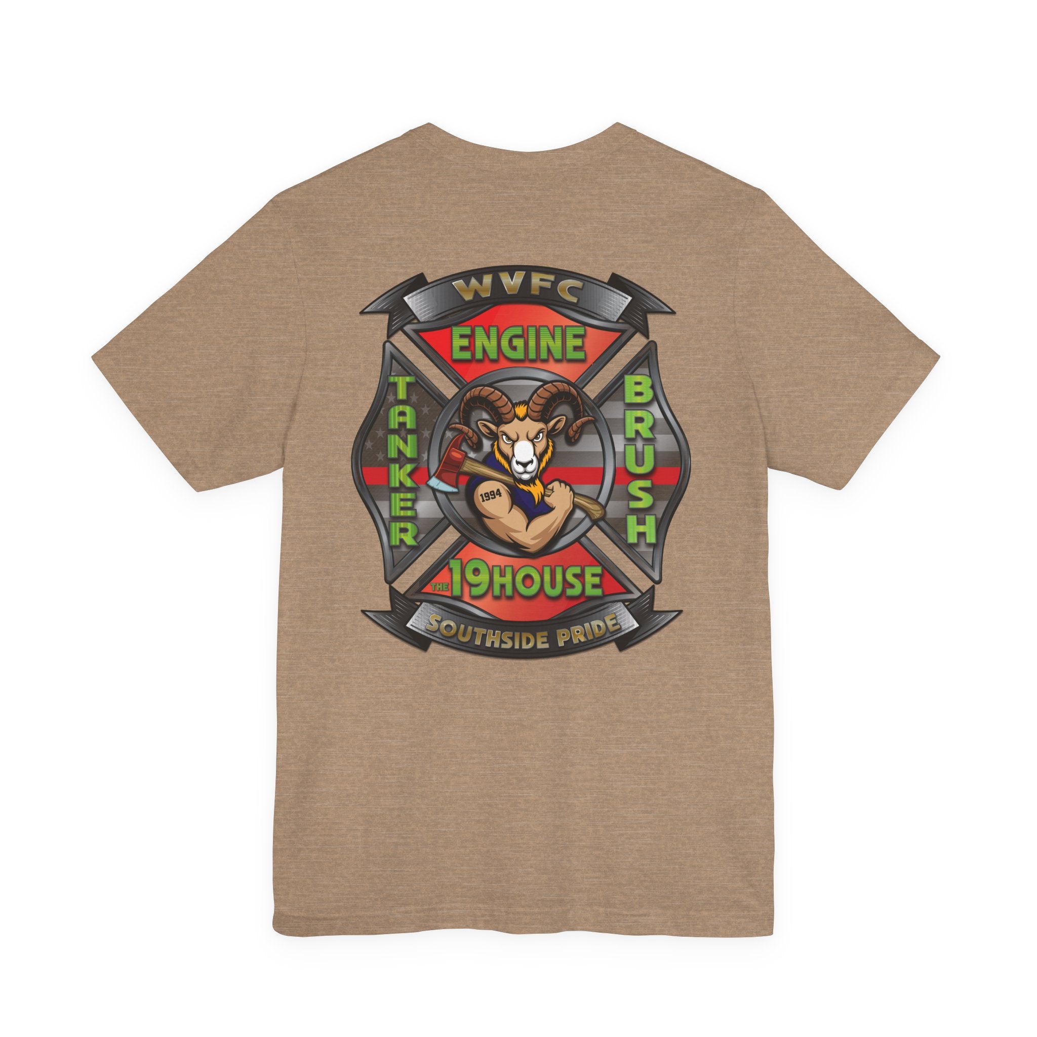 WVFC Goat Logo 2 Goat Logo 2 Back - Unisex Jersey Short Sleeve Tee