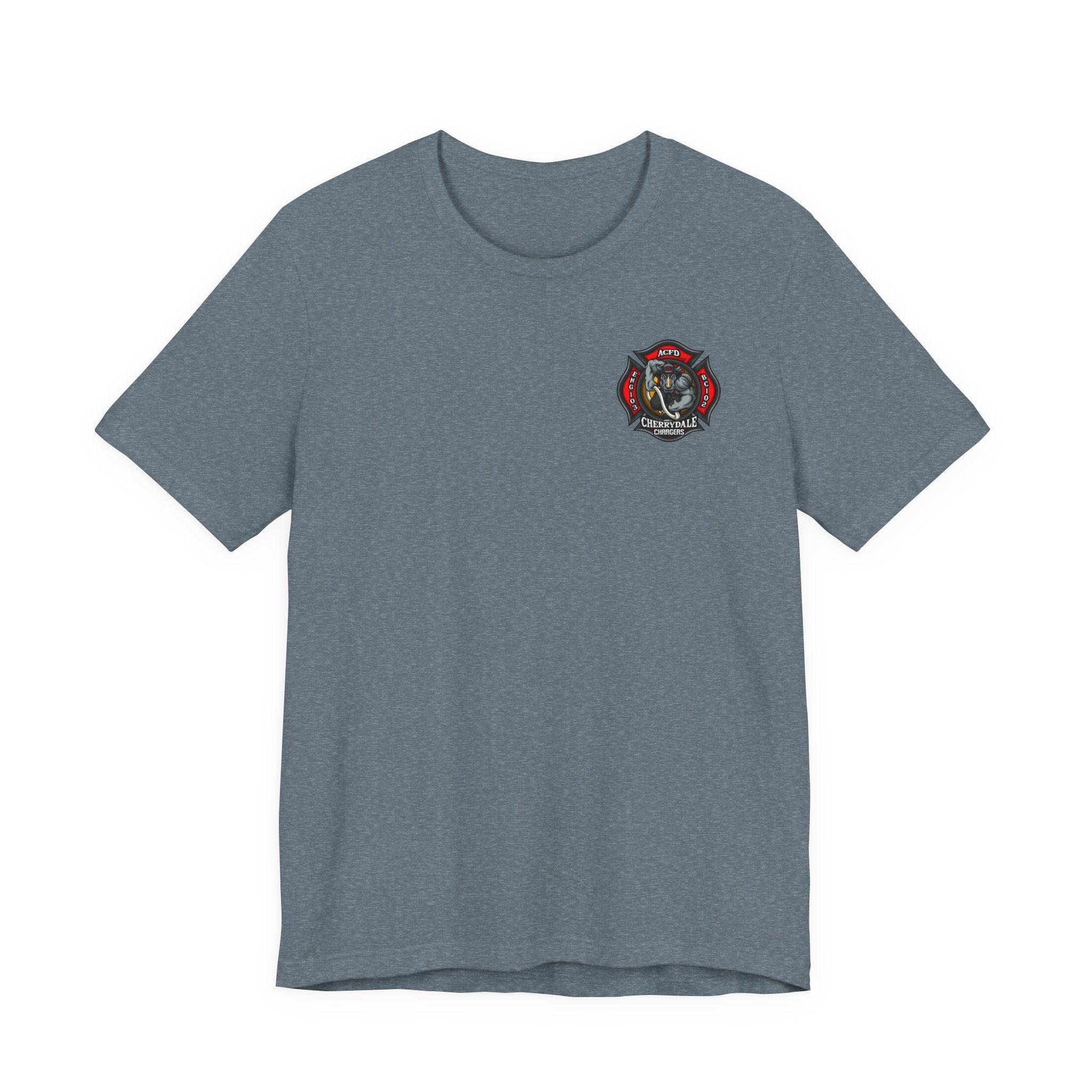 Station 3 Rhino Logo Firefighter Back - Bella+Canvas Soft Unisex Tee-