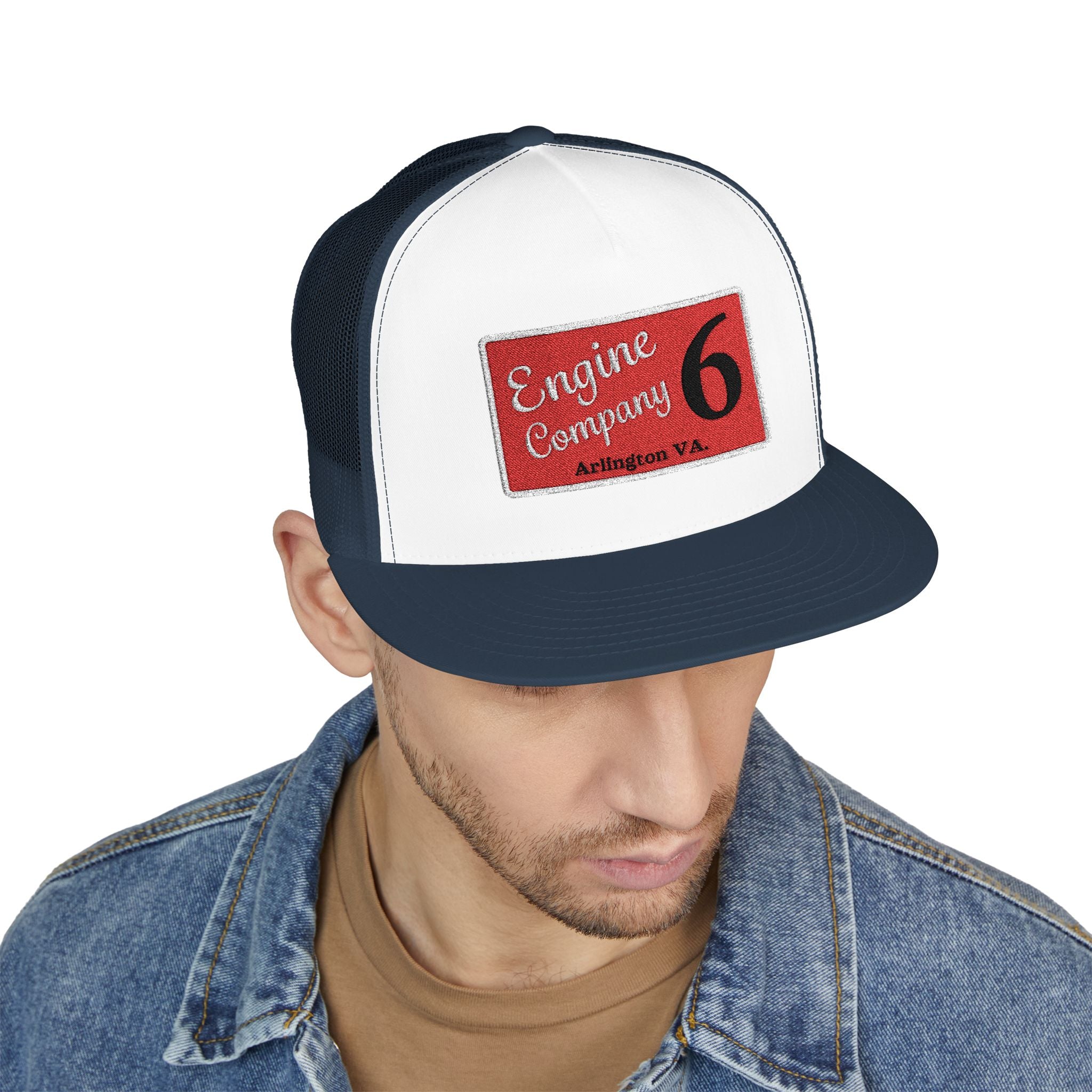 Arlington Engine Company 6 - 5 Panel Trucker Cap (Embroidery)