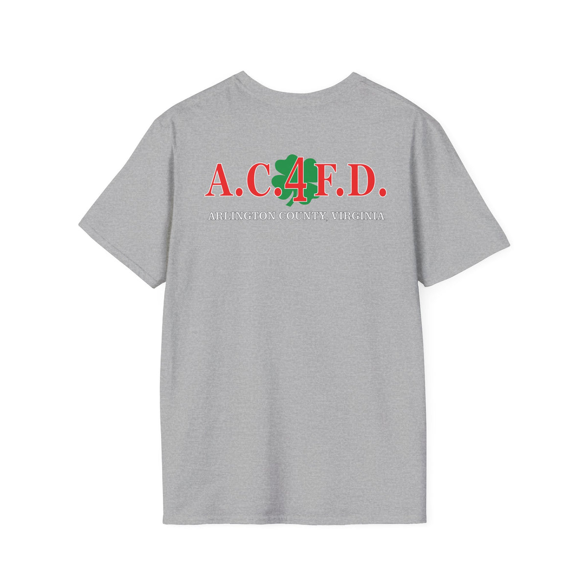 Station 4 Clover front / acfd clover back - Gildan Soft Cotton Softstyle T-Shirt