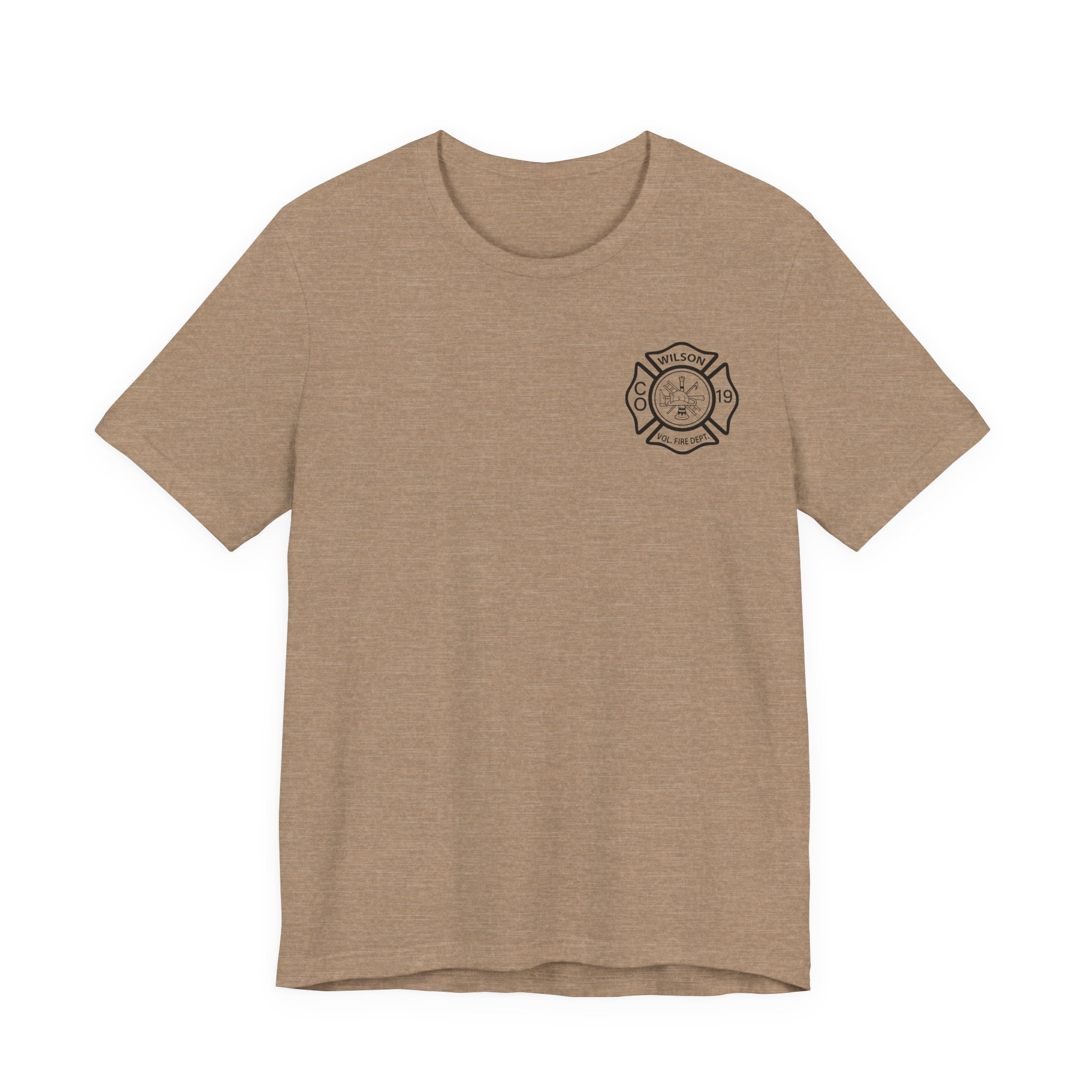 WVFC FD logo black USA flag back  - Unisex Jersey Short Sleeve Tee