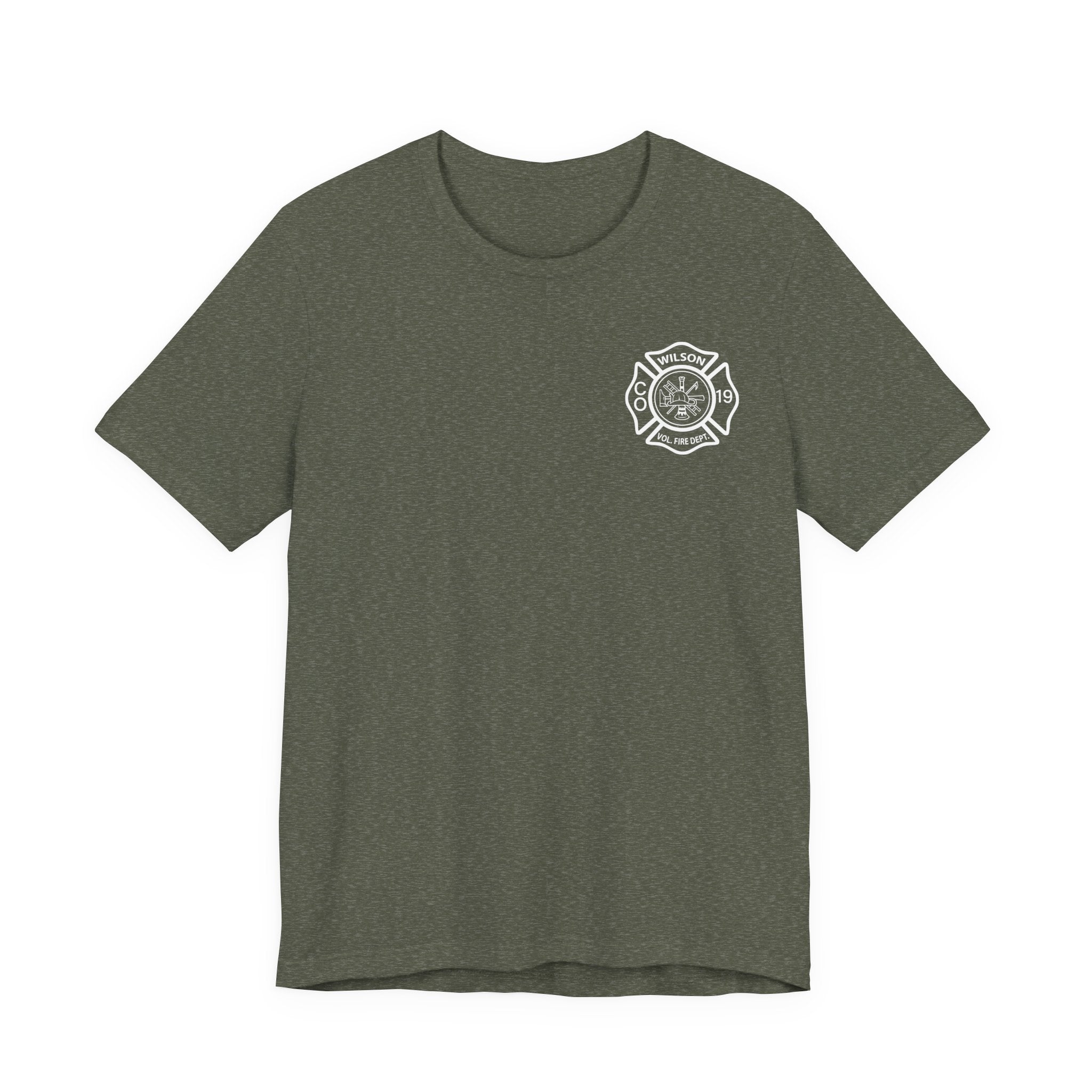 WVFC FD Logo wht US Flag wht- Unisex Jersey Short Sleeve Tee