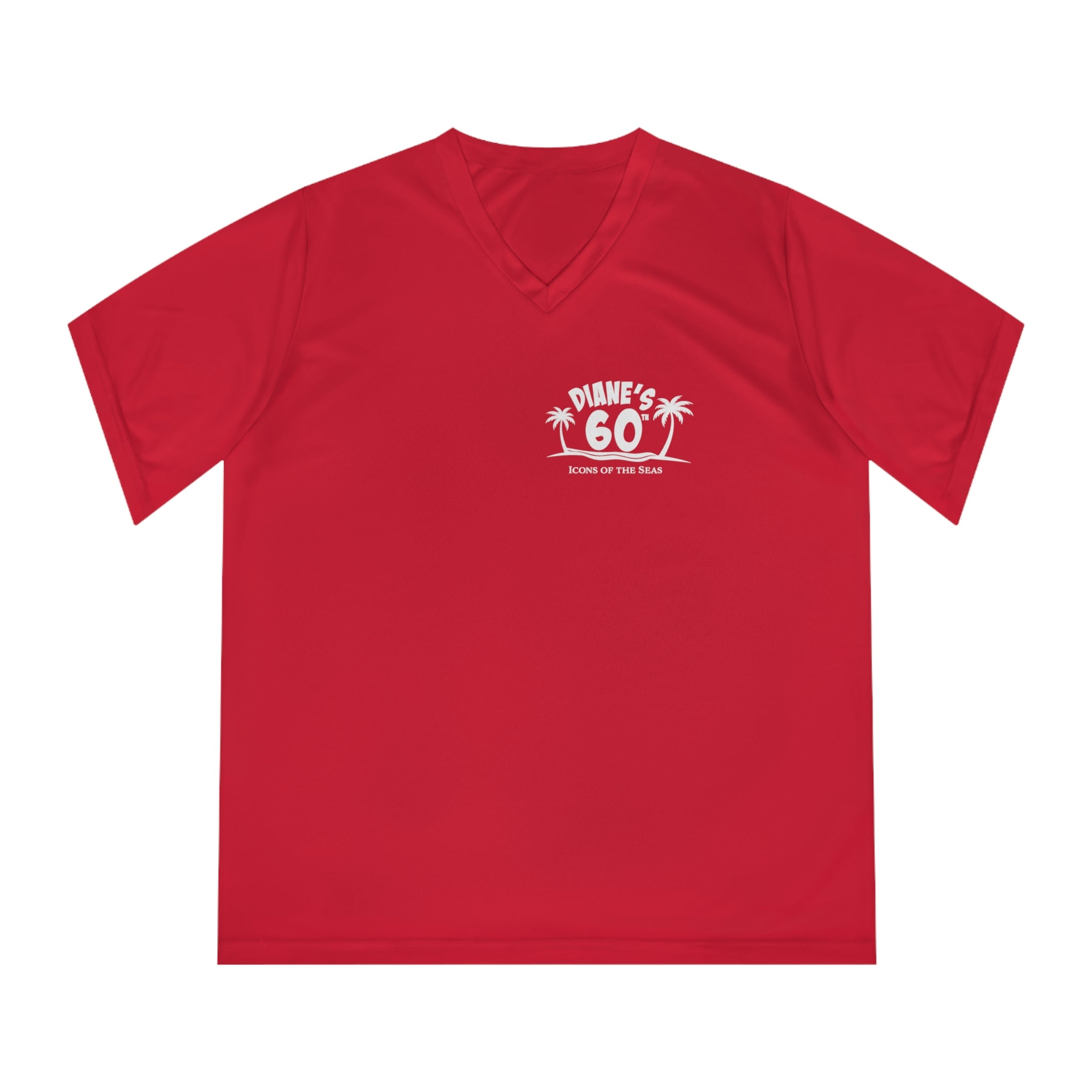 Diane Birthday Cruise White logo - Women's Performance V-Neck T-Shirt