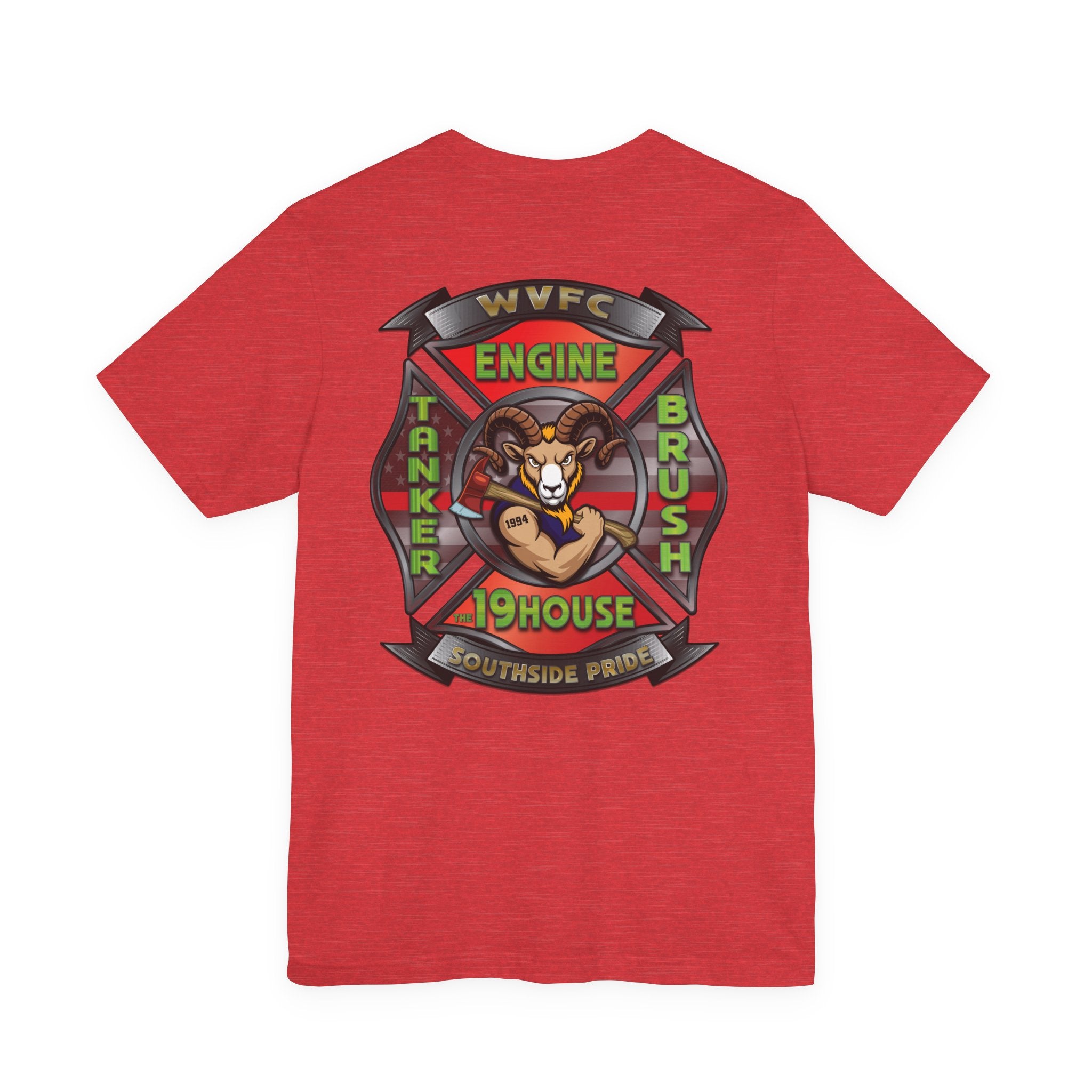 WVFC Goat Logo 2 Goat Logo 2 Back - Unisex Jersey Short Sleeve Tee