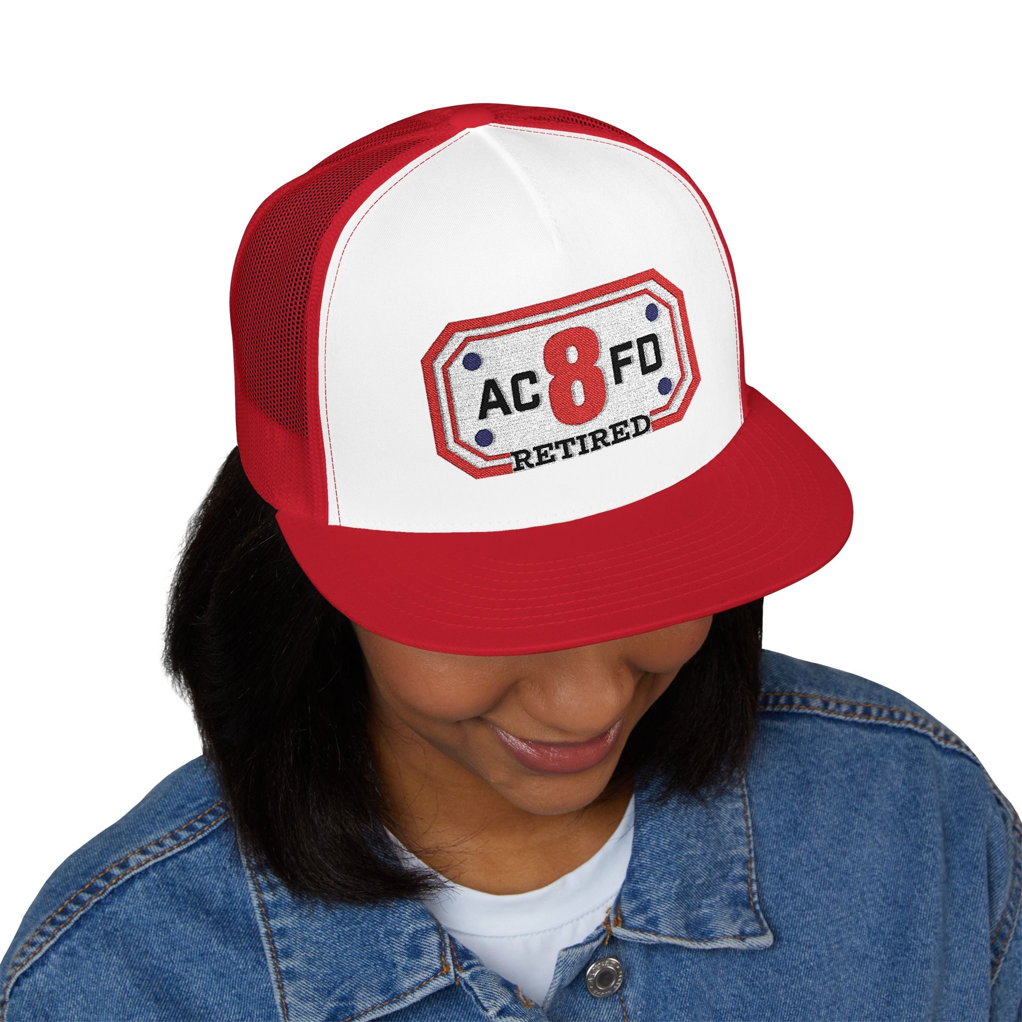 Retired Arlington Engine 8 - 5 Panel Trucker Cap (Embroidery)