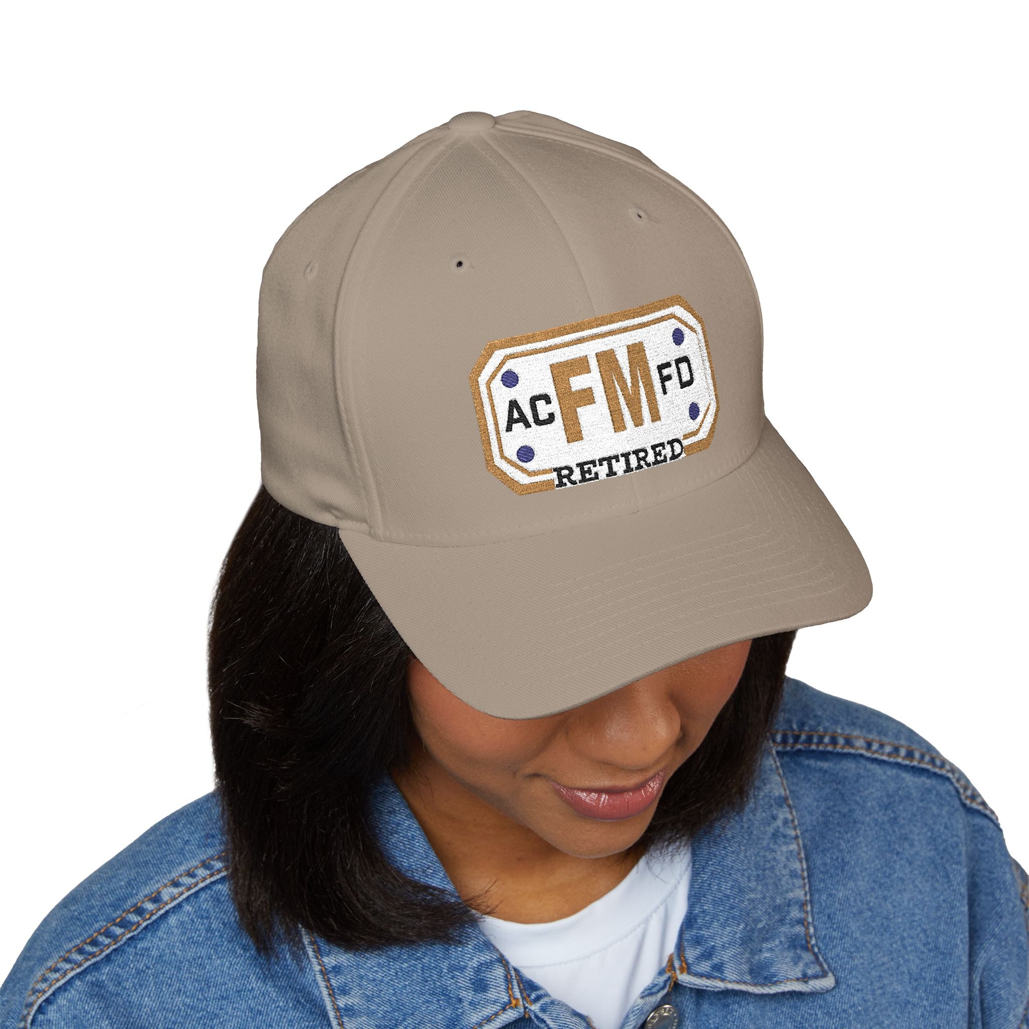 Retired Arlington Fire Marshal Gold - FLEXFIT Closed-Back Structured Cap (Embroidery)