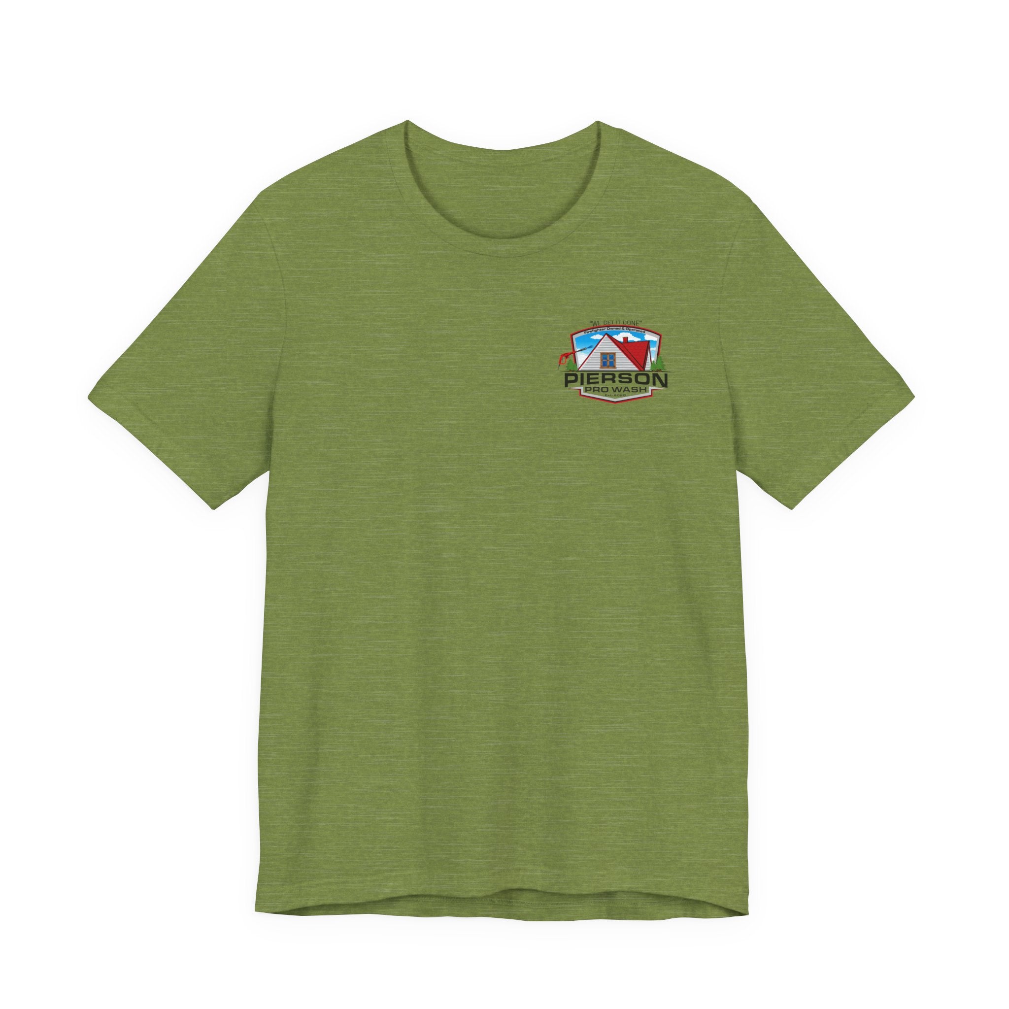 Pierson Pro Wash White Shirt Logo - Bella+Canvas Soft Unisex Tee