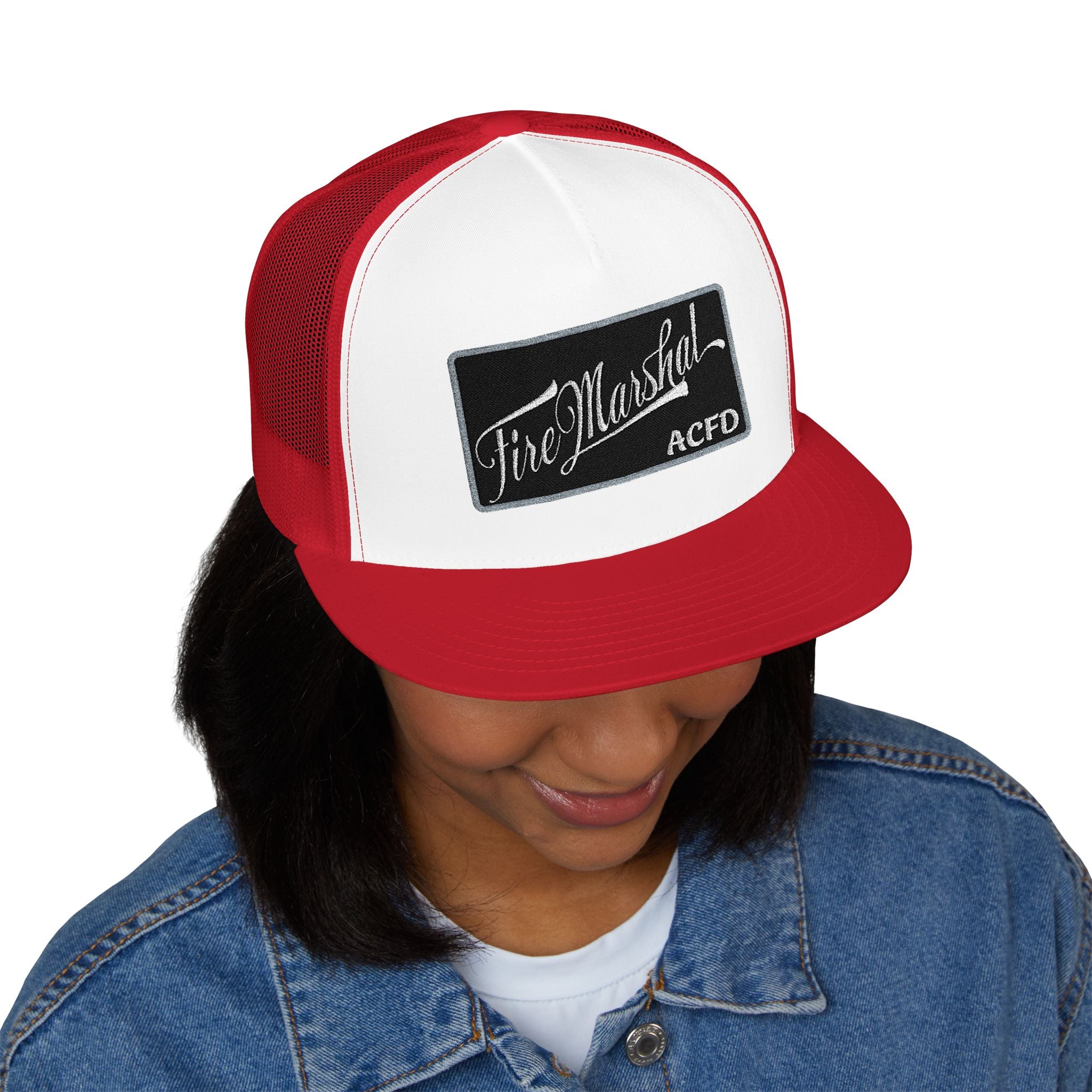 Arlington Fire Marshal Written - 5 Panel Trucker Cap (Embroidery)
