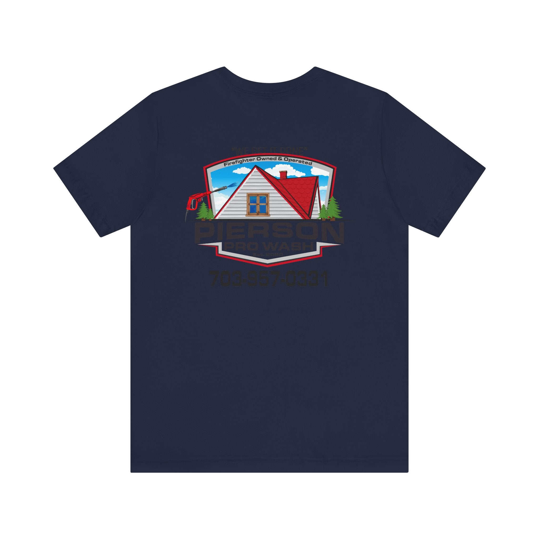 Pierson Pro Wash White Shirt Logo - Bella+Canvas Soft Unisex Tee