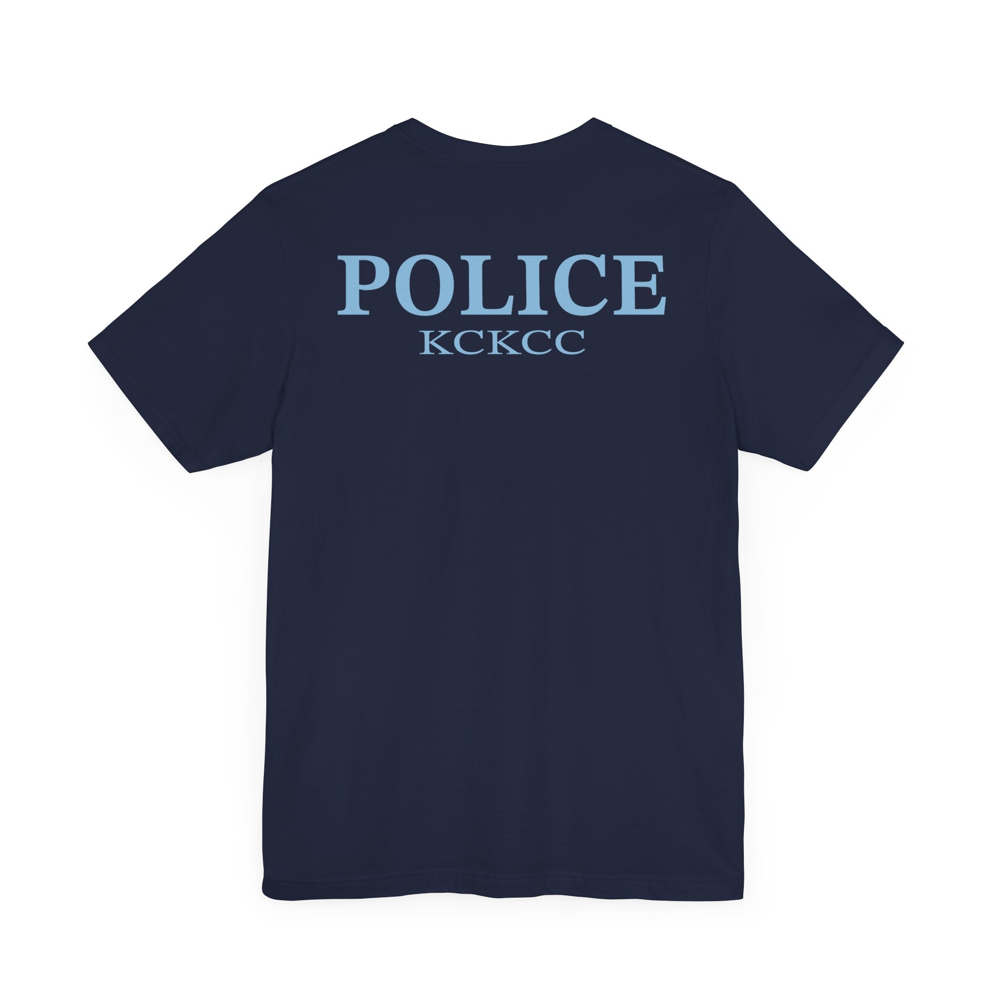 KCKCC Police Patch Color Blue Back - Unisex Jersey Short Sleeve Tee